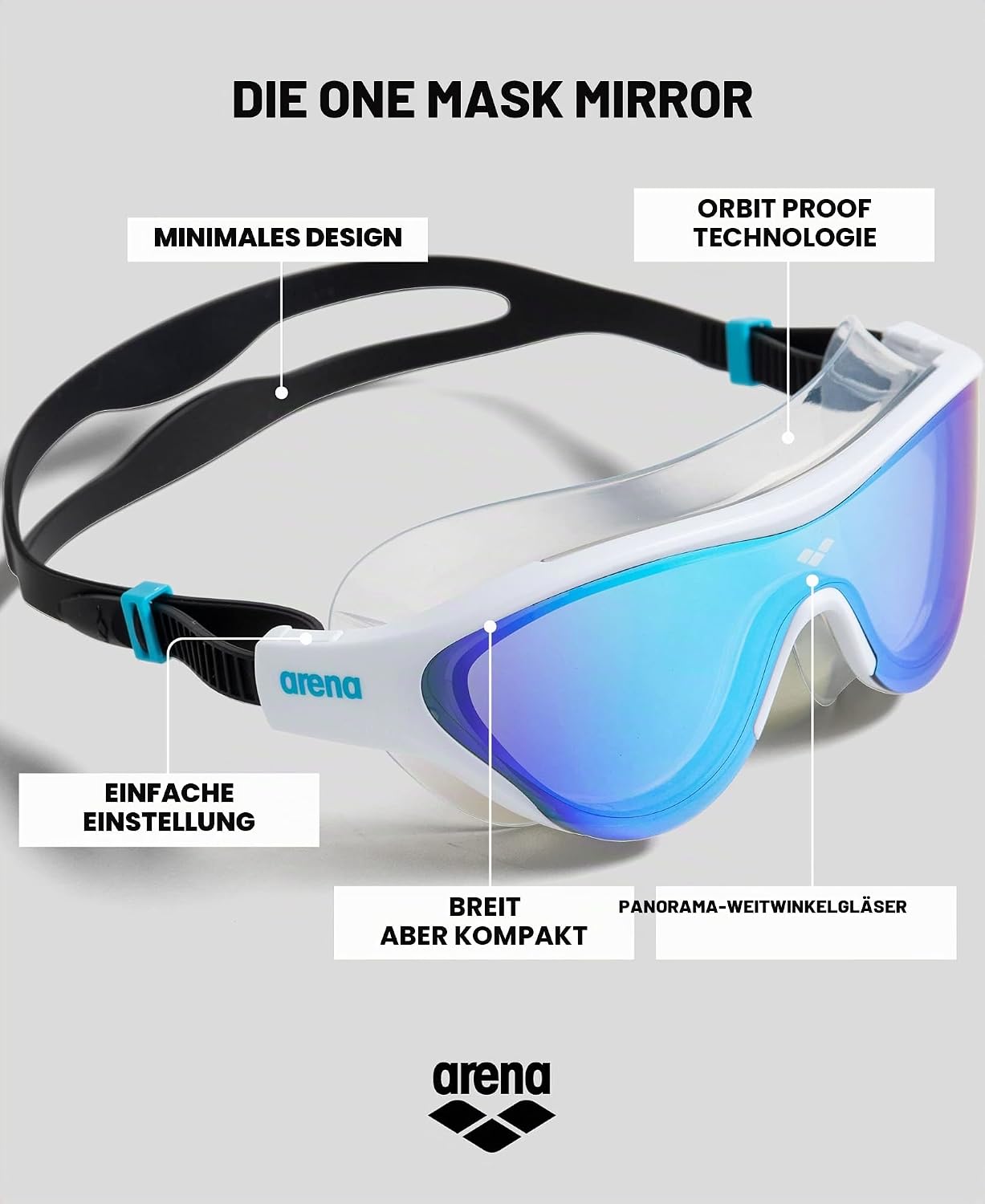 Detalle 2 de Arena The One Mask Mirror Mask (1er Pack) – Spiegelmaske für Freizeitschwimmer