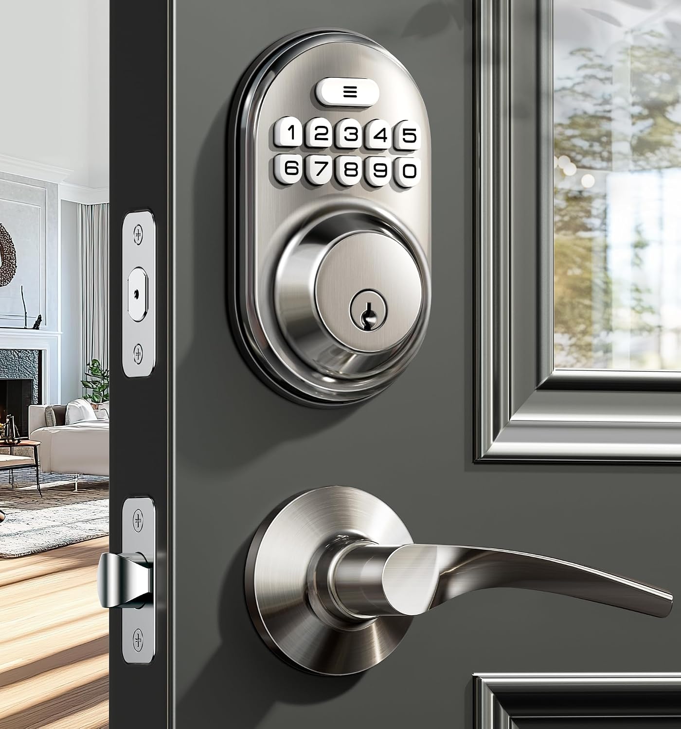 Detalle de Veise Keyless Entry Door Lock, Satin Nickel