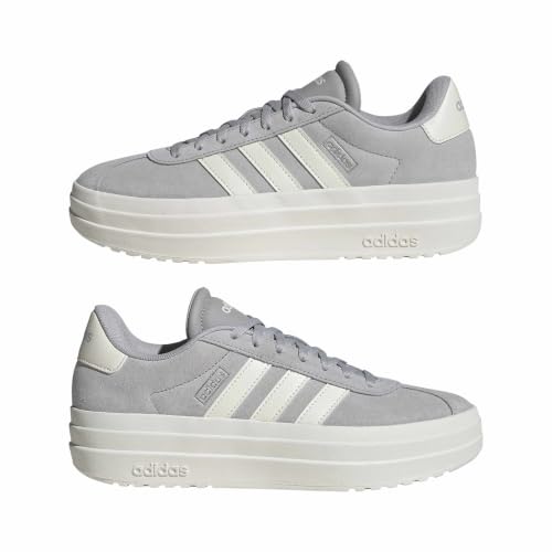 Thumbnail 7 de adidas VL Court Bold, baskets femme en cuir gris et blanc, 38 EU
