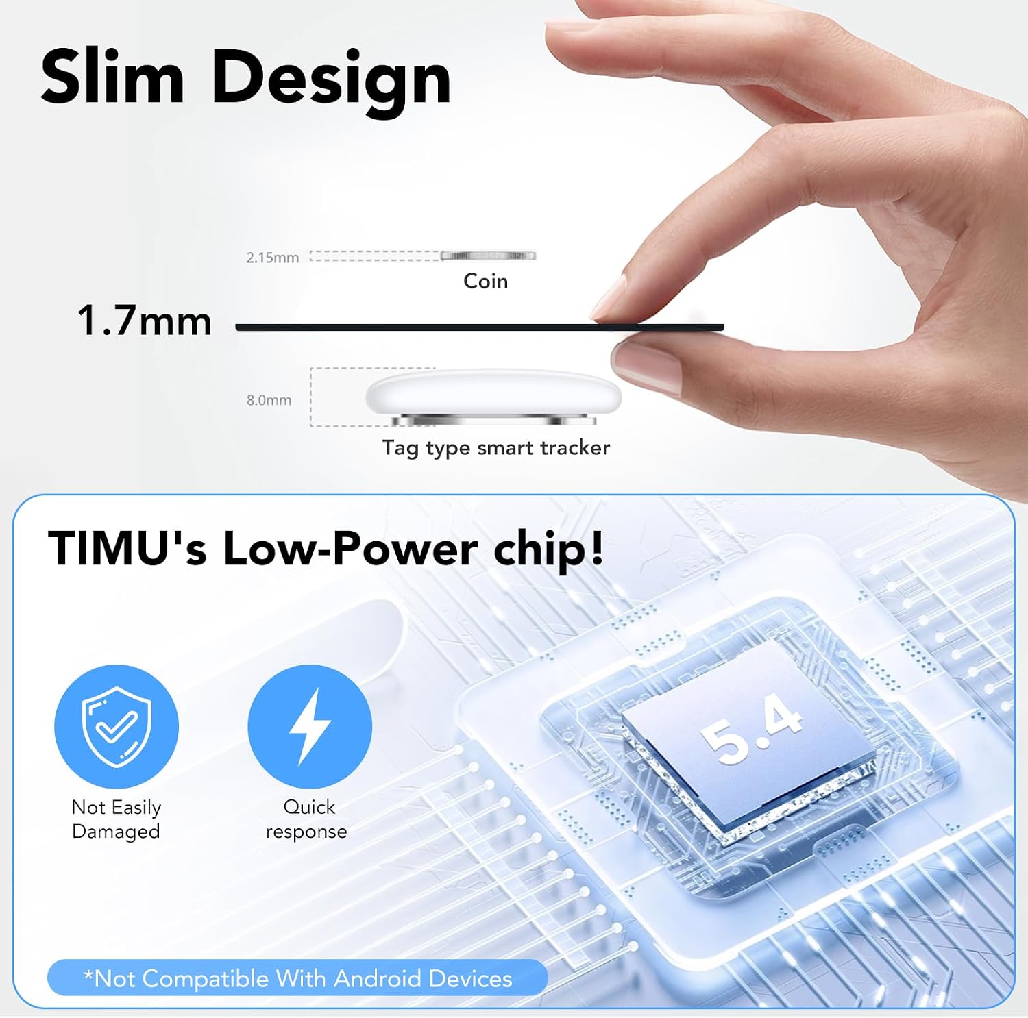 Thumbnail 5 de 2 Pack Bluetooth Tracker Smart Finder (iOS Only) for Apple Find My — Wallet & Luggage Tag