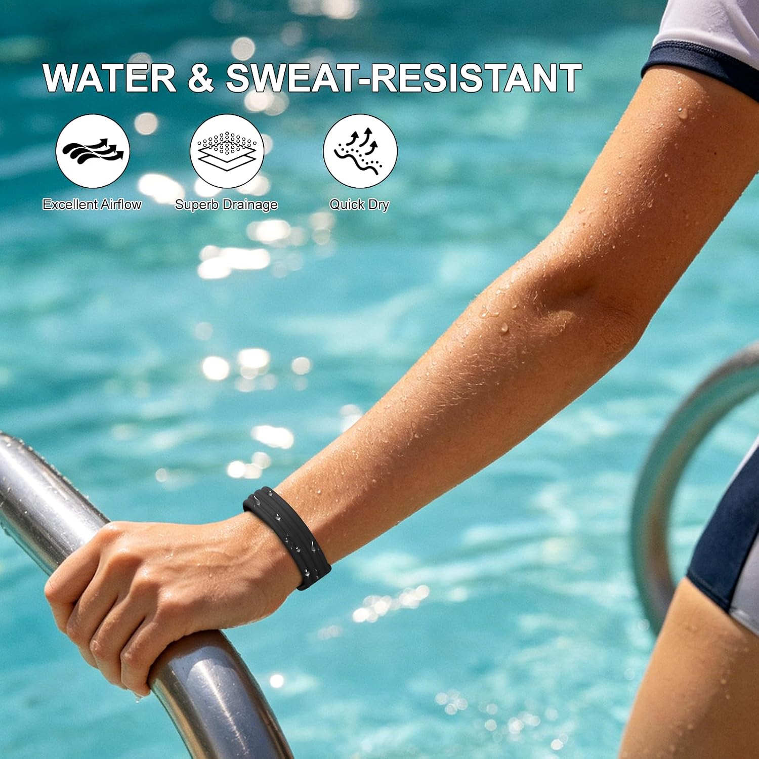 Detalle de Hexasider Soft Silicone Sport Band for Google Fitbit Air, Adjustable