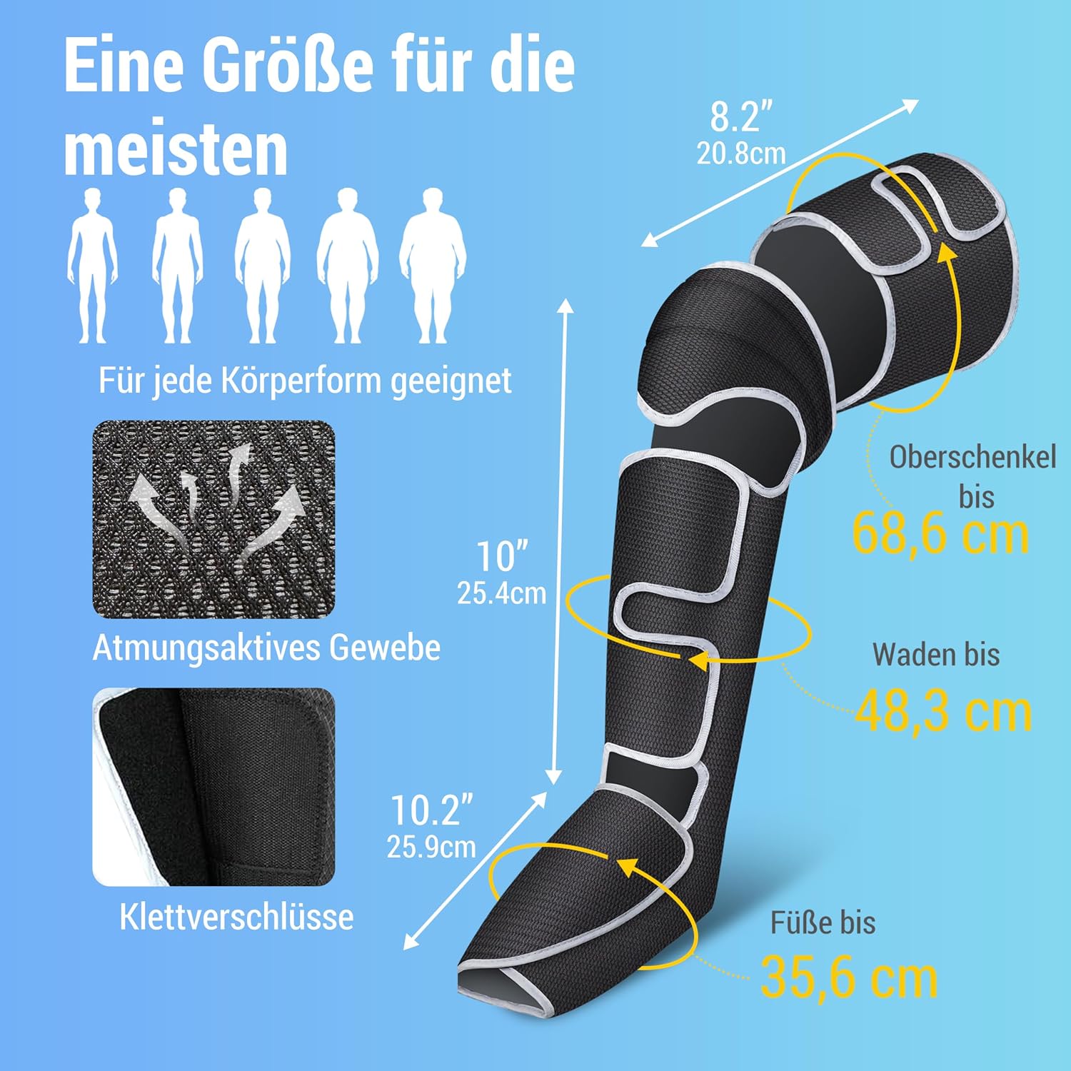 Thumbnail 3 de COMFIER Beinmassagegerät mit Kompression & Wärme für Waden, Knie und Fuß – 3 Heizstufen, 3 Intensitäten