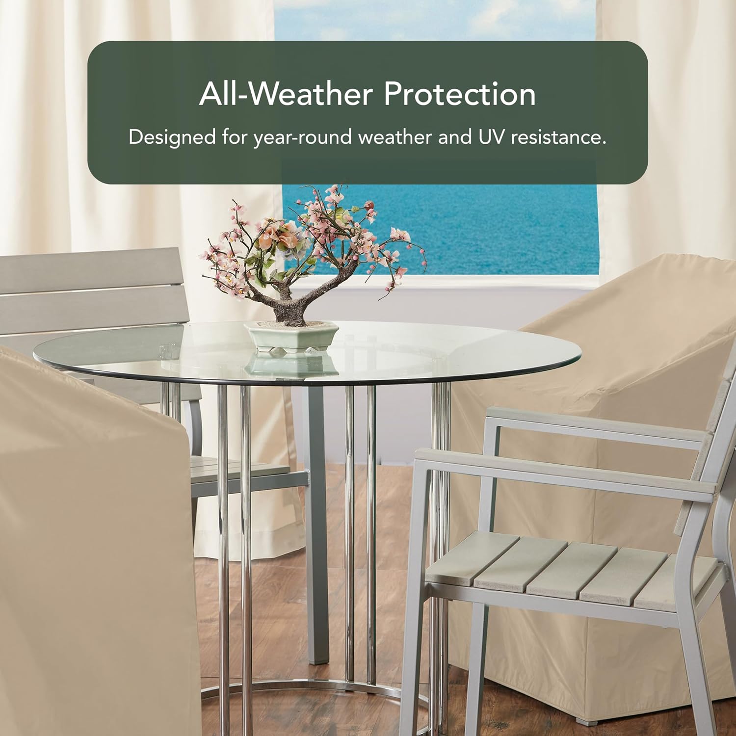 Thumbnail 1 de Covermates Classic Outdoor Chair Cover — Lightweight Weather-Resistant Tan