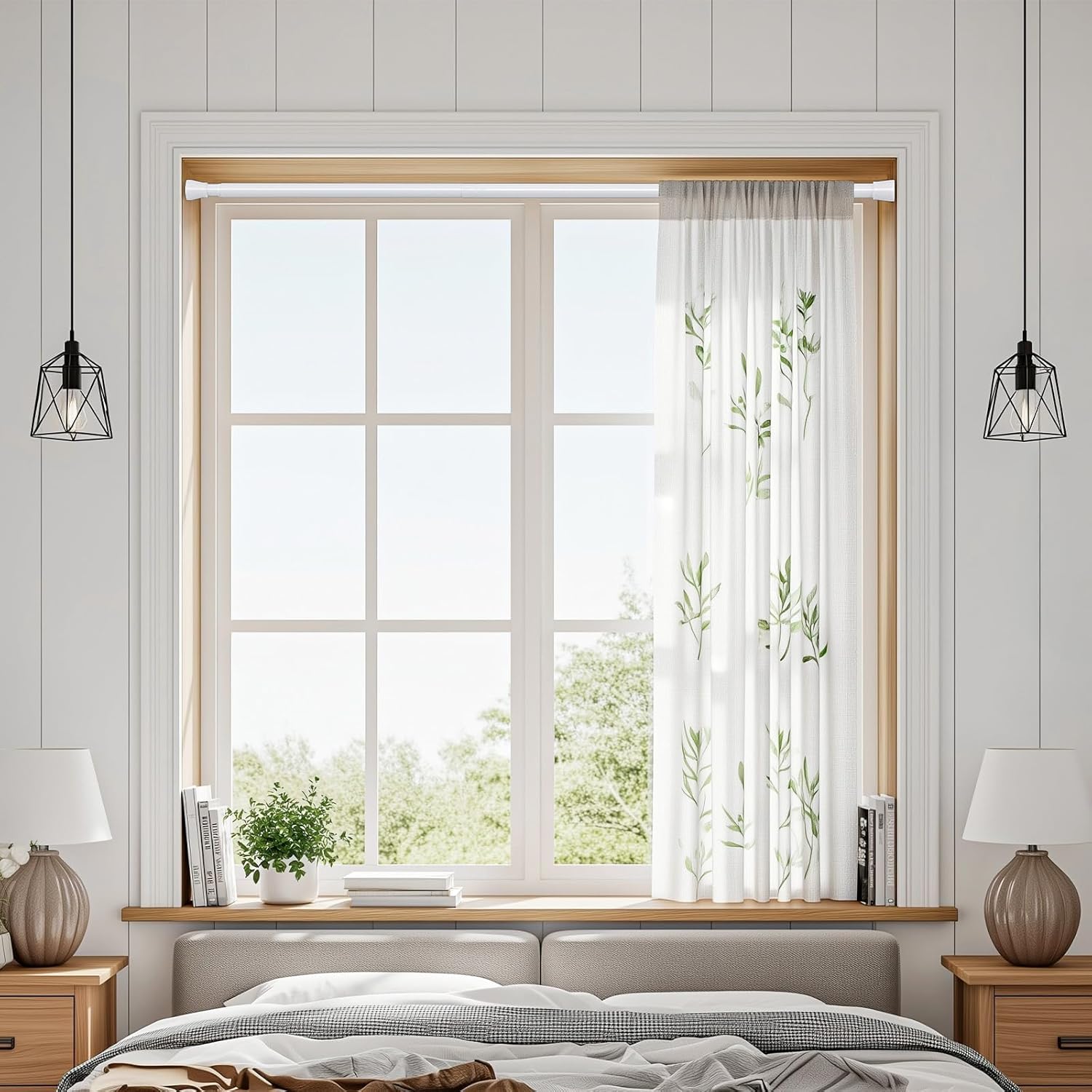 Thumbnail 1 de HAOYUNTE tension rod extendable curtain poles 70–130 cm (no-drill, spring tension)