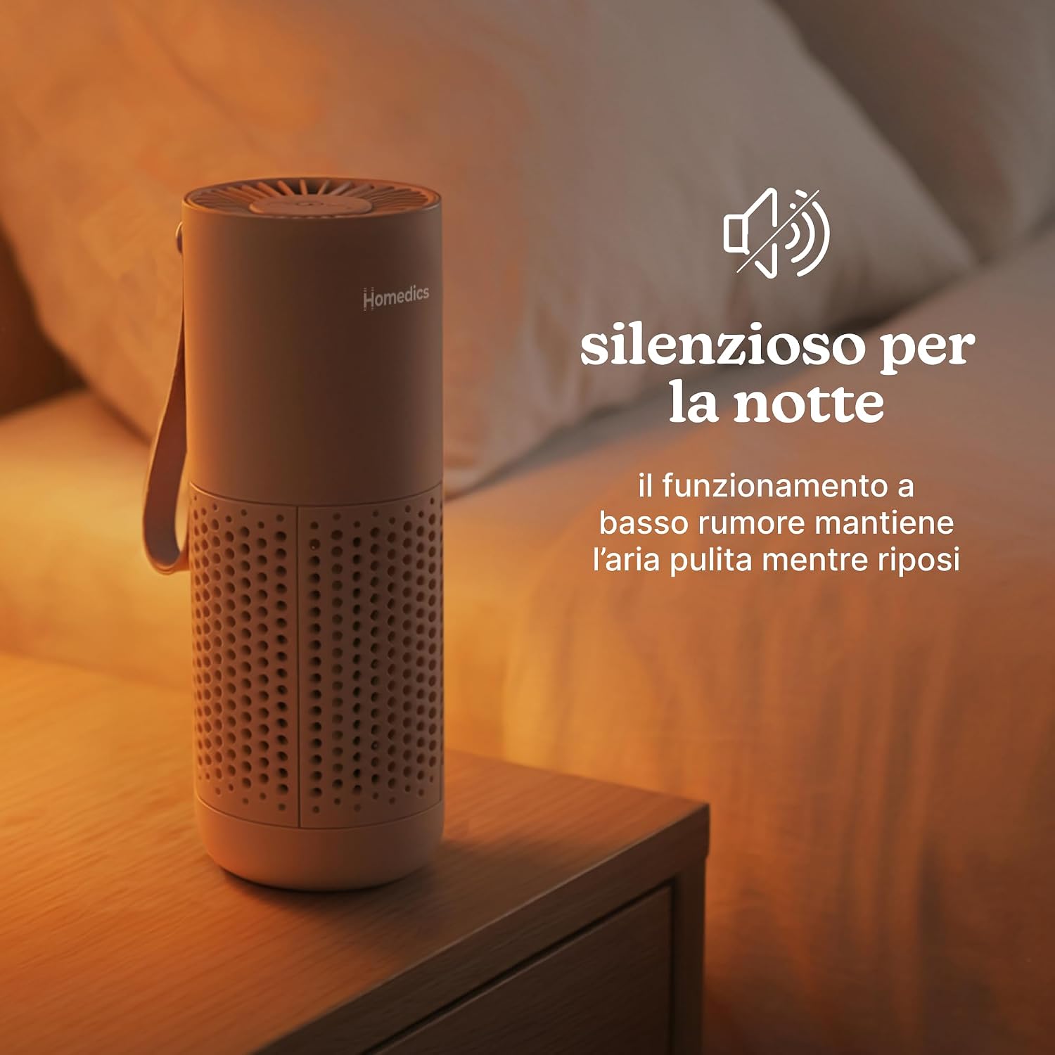 Detalle 2 de Homedics WhisperPure Mini Purificatore d'Aria 3-in-1 HEPA, USB-C, Beige