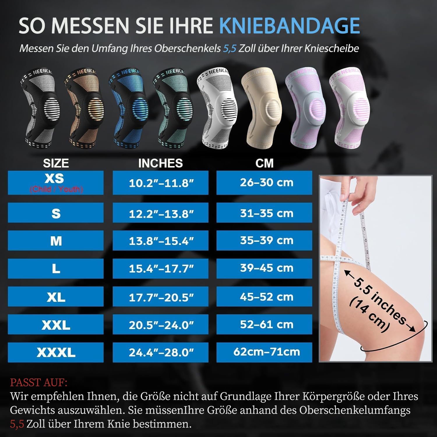 Thumbnail 4 de NEENCA Kniestütze Kompressionsbandage Kniestütze