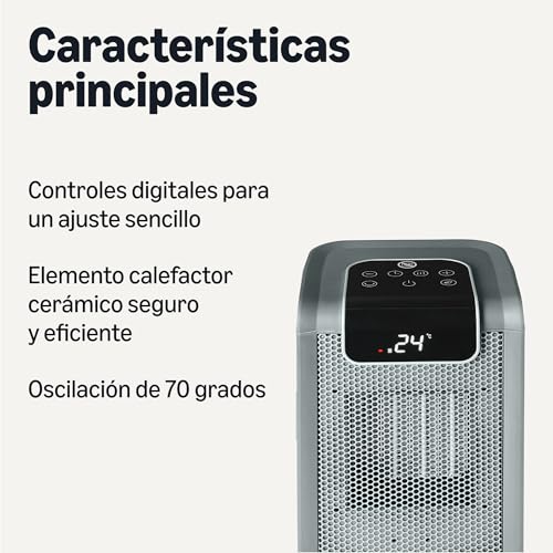 Detalle 2 de Amazon Basics Calefactor cerámico PTC 1.800 W 🛋