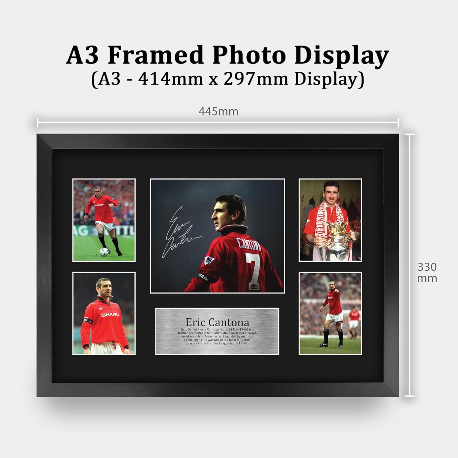 Thumbnail 1 de HWC Trading A3 FR Eric Cantona signed framed print (large A3) gift display