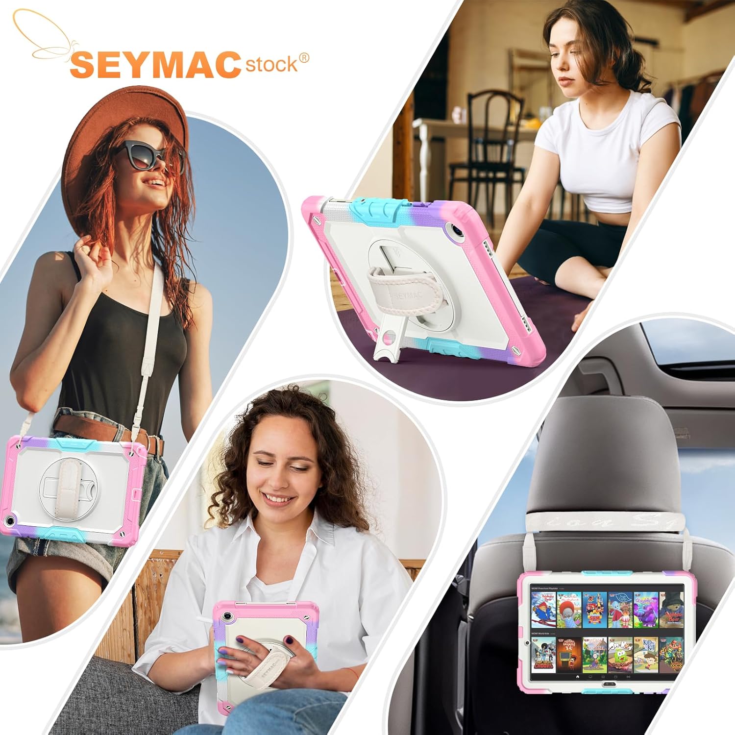 Thumbnail 3 de SEYMAC stock Case for Samsung Galaxy Tab A11+ Plus / A9+ Plus 11" (2025/2023) in Pink+Beige