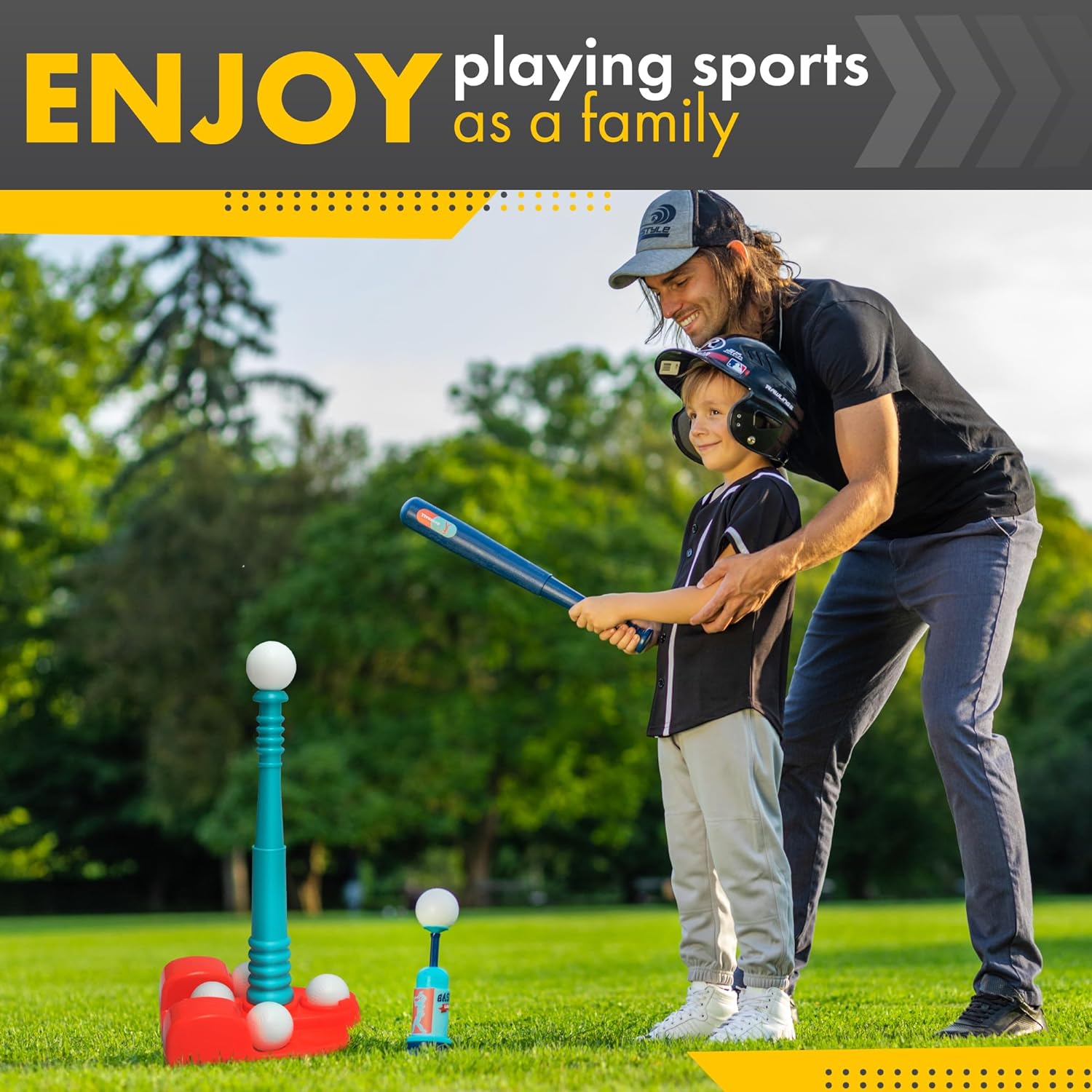 Thumbnail 3 de T Ball Stand for Kids and Toddlers 1-3, 3-5, 5-8 – Includes 6 Large Balls, Adjustable Tee, and Pitching Machine