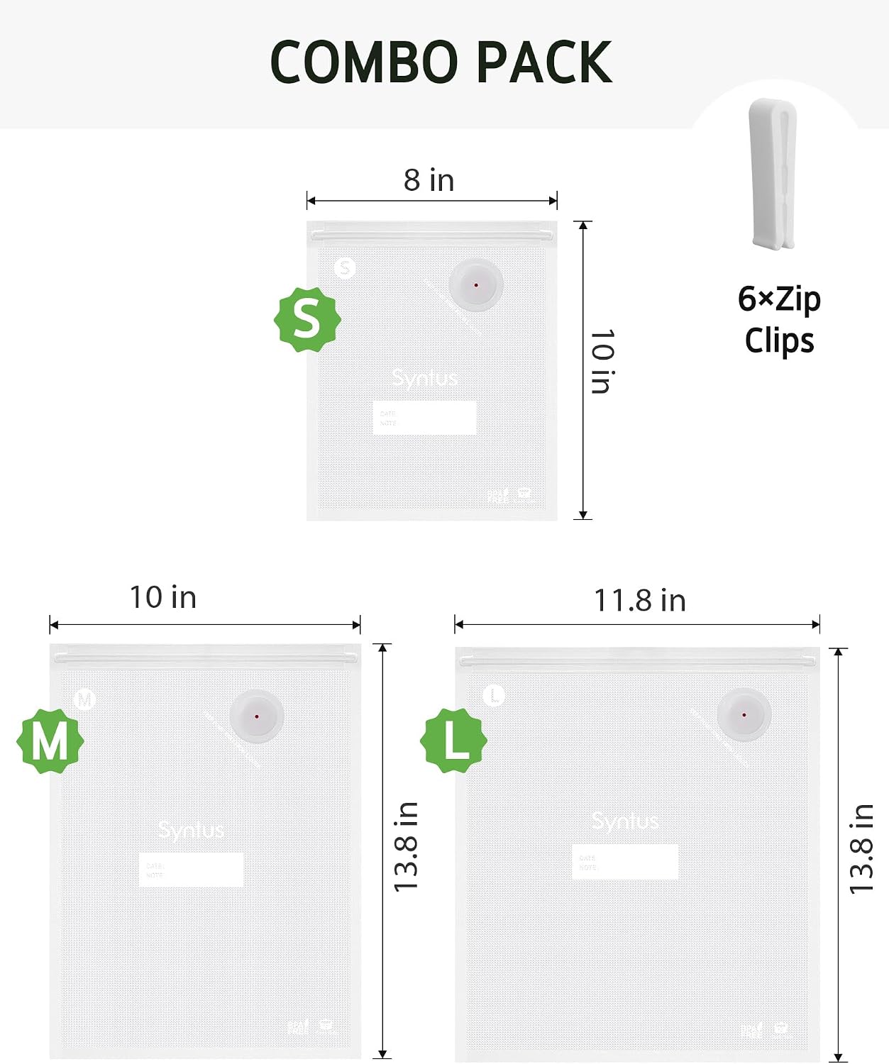 Detalle 2 de Syntus Vacuum Sealer Bags 60 pcs ๐ฑ