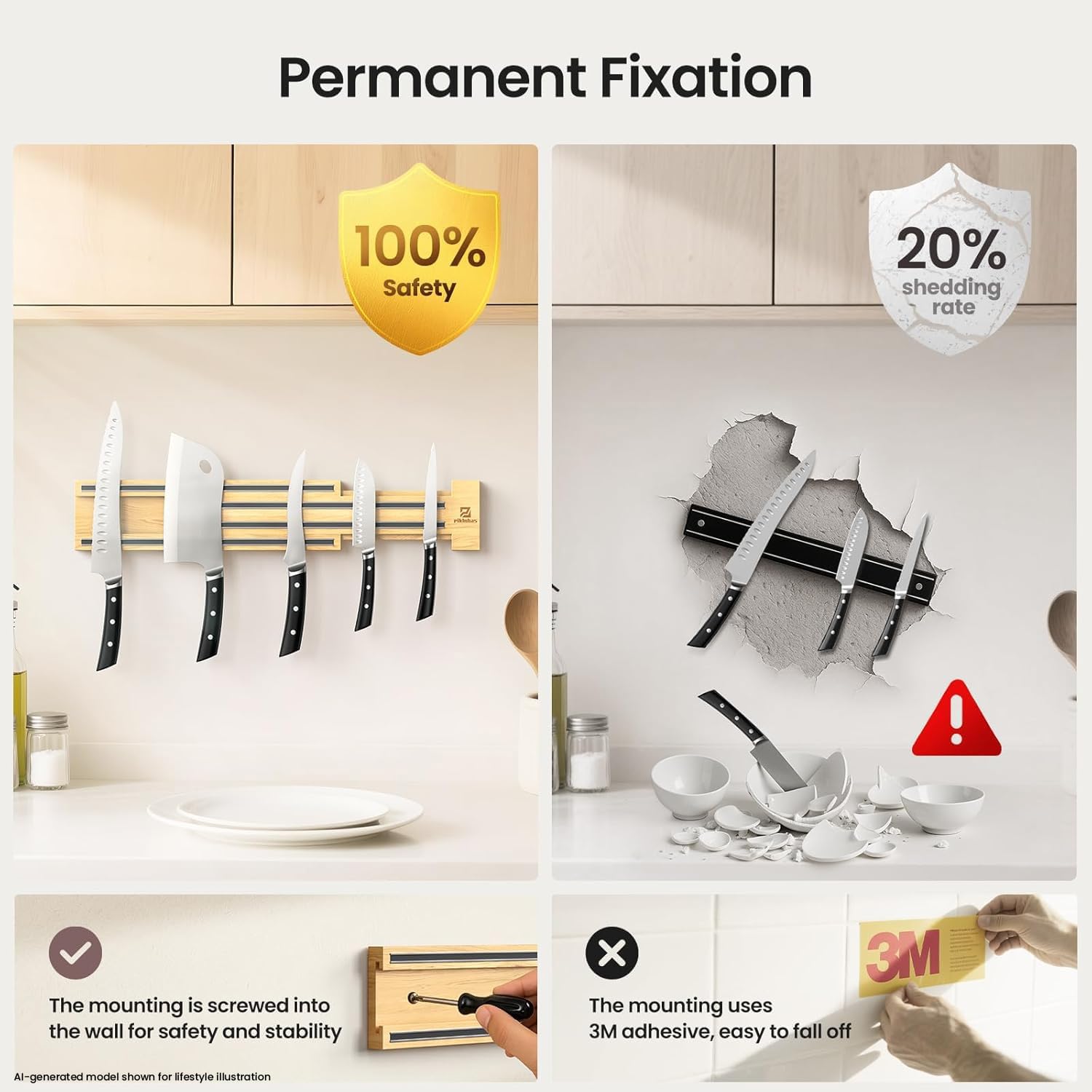 Detalle de Piklohas Magnetic Knife Holder, 16.5-Inch