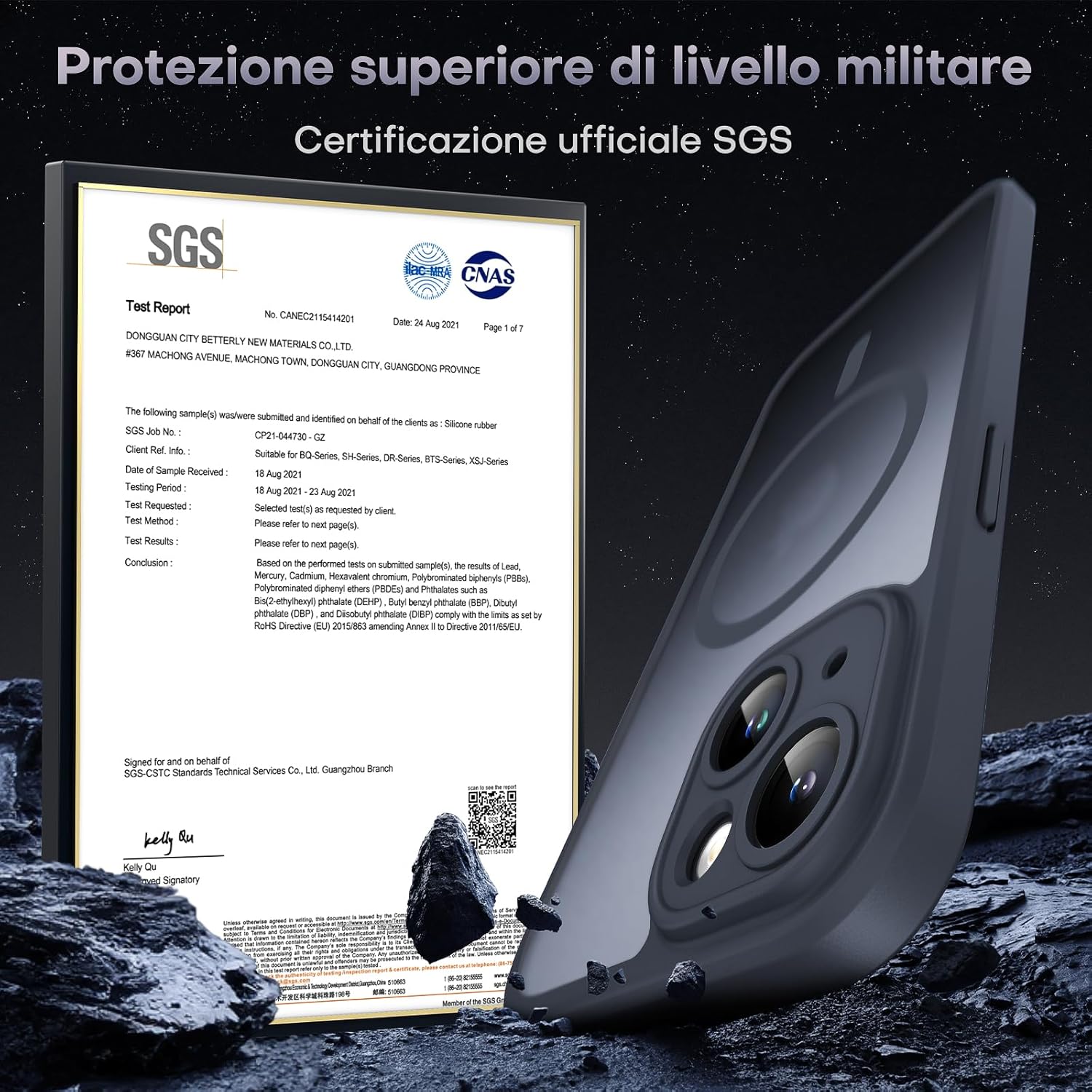 Thumbnail 3 de TOCOL Cover Magnetica per iPhone 14 da 6,1" con MagSafe e protezione fotocamera, nera