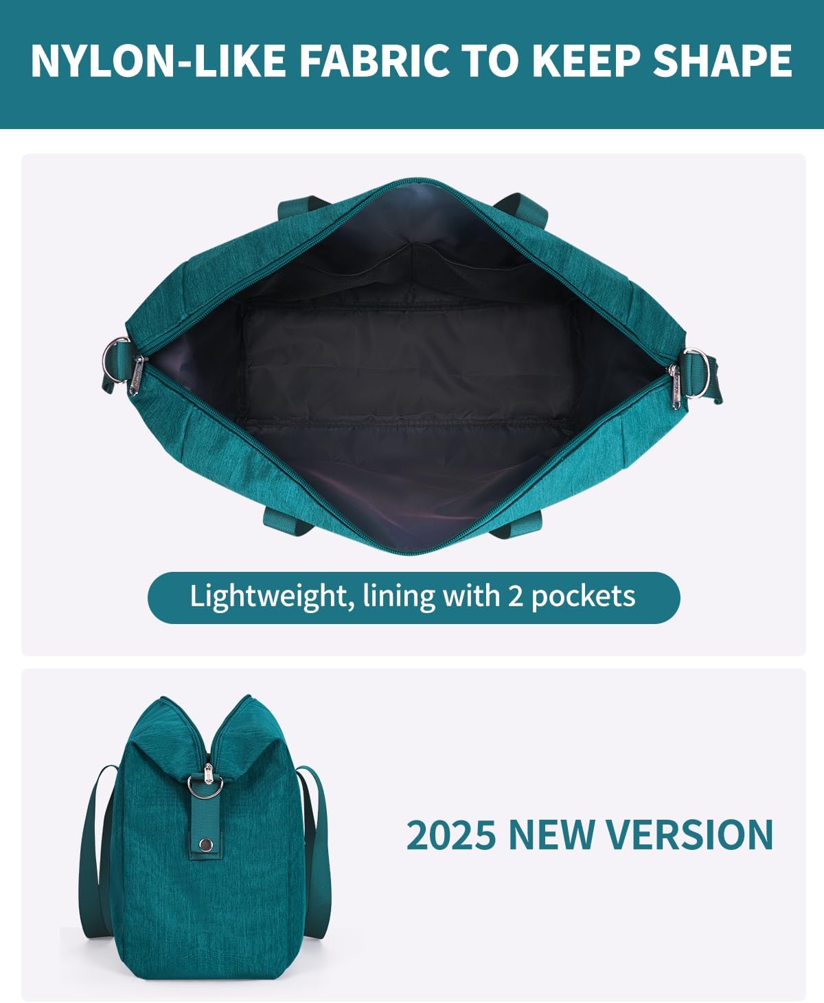 Thumbnail 2 de Narwey EasyJet cabin bag (45x36x20) – foldable underseat travel duffel, 25L, teal
