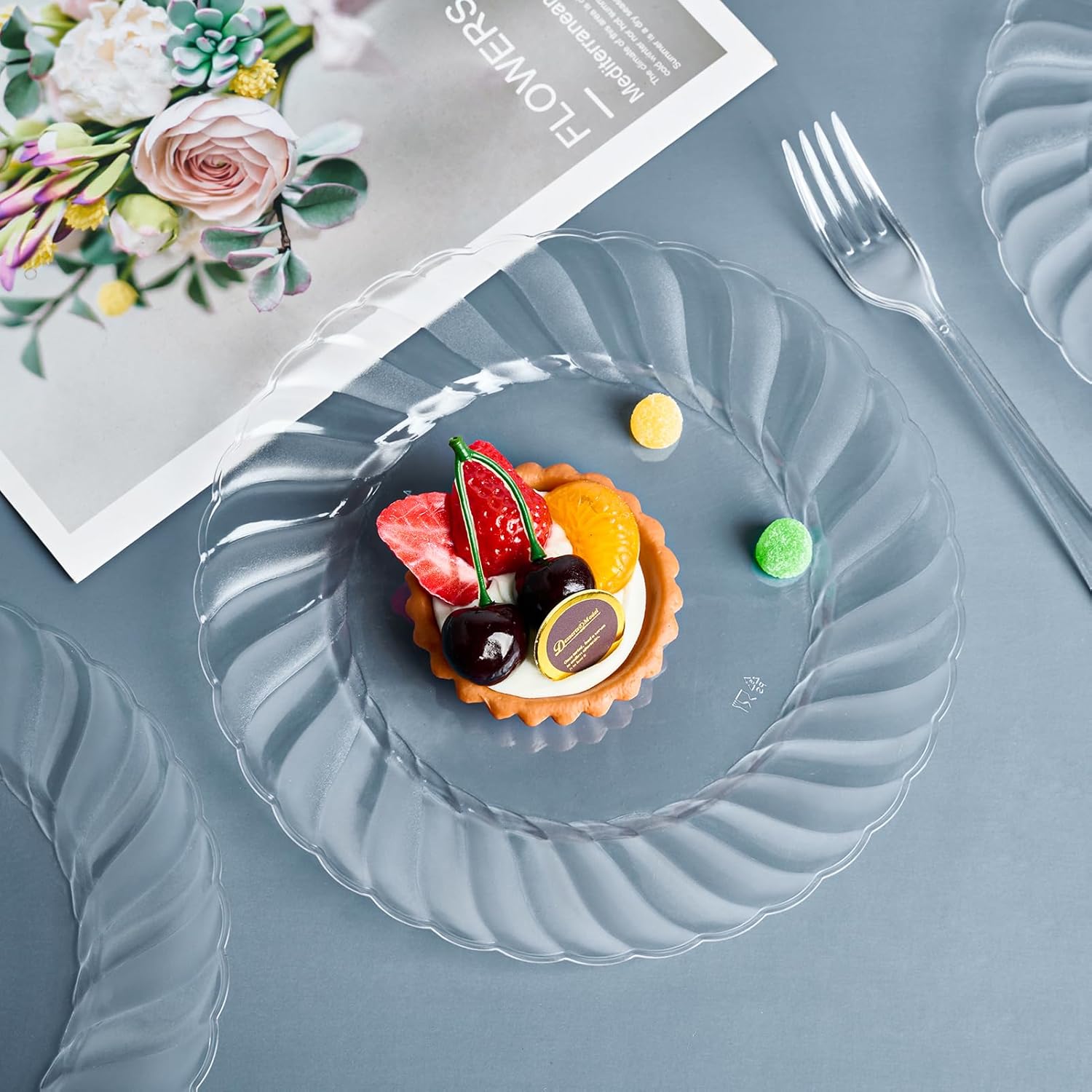 Thumbnail 3 de FOCUSLINE 100-Count Clear Heavy-Duty Plastic Dinner Plates (9 Inch)