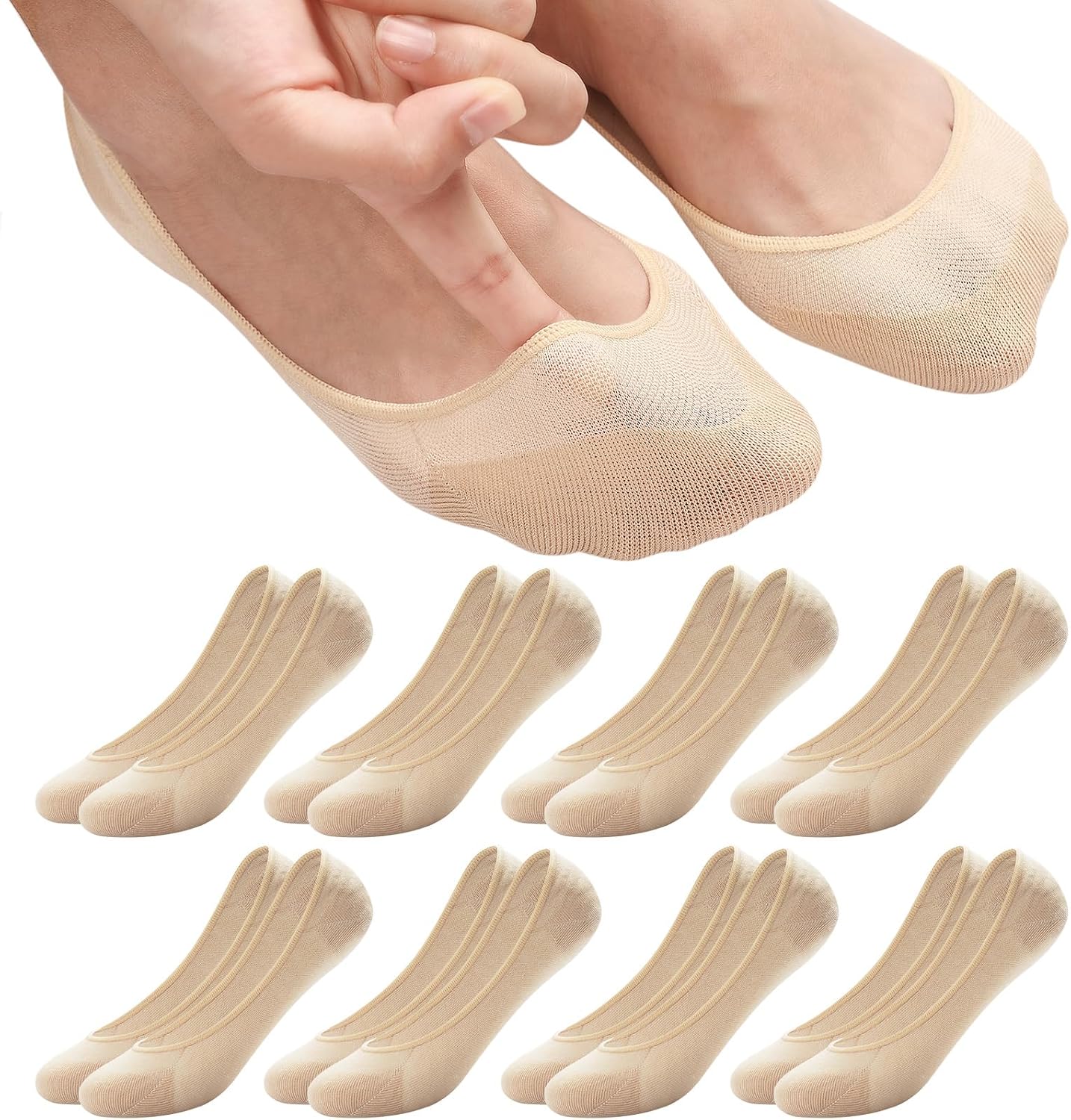 Thumbnail 6 de ILovDaisy 8 Paar Füßlinge Ballerina Socken Damen – Atmungsaktiv, Unsichtbar, Silikonpad, No Show