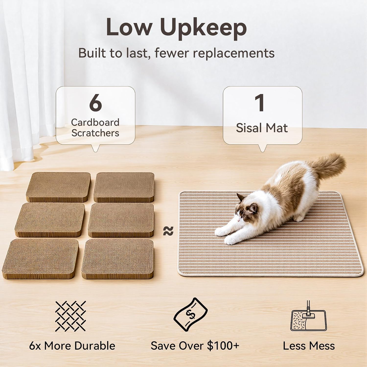 Detalle 2 de Petinstinct M Cat Scratcher Mat, Natural Sisal, 23.6 x 15.7 Inches