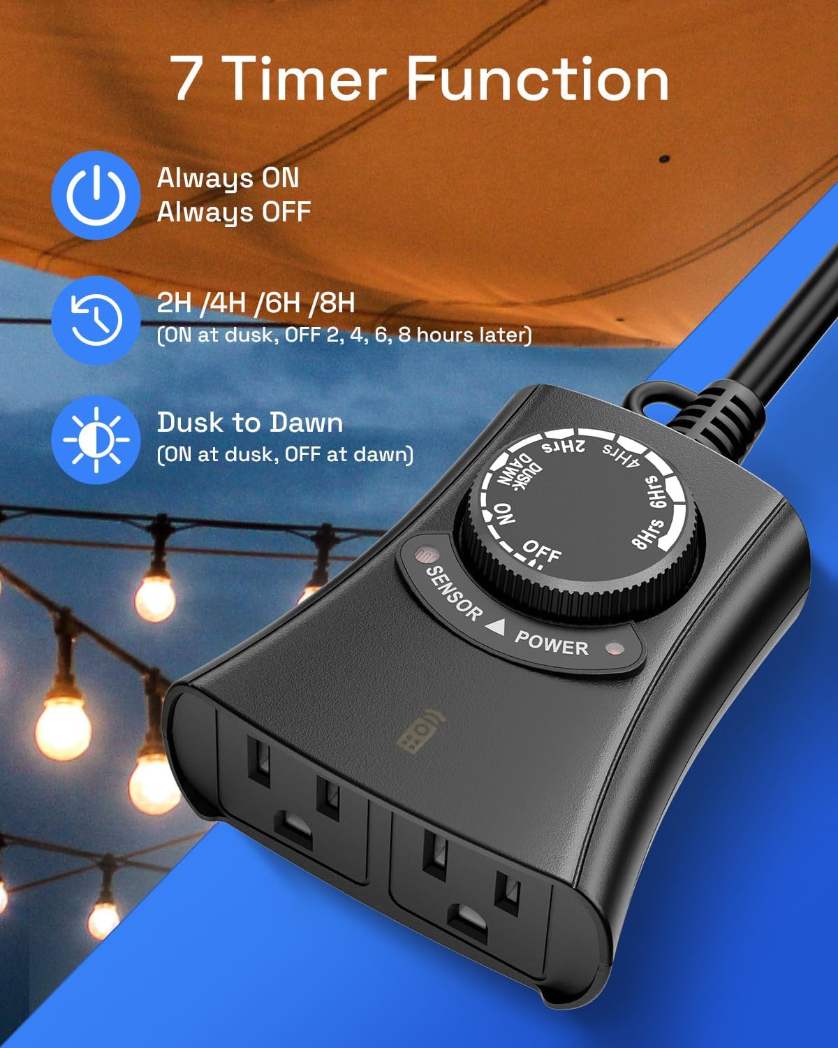 Thumbnail 1 de HBN 204R Outdoor Remote-Control Timer with 2 Grounded Outlets