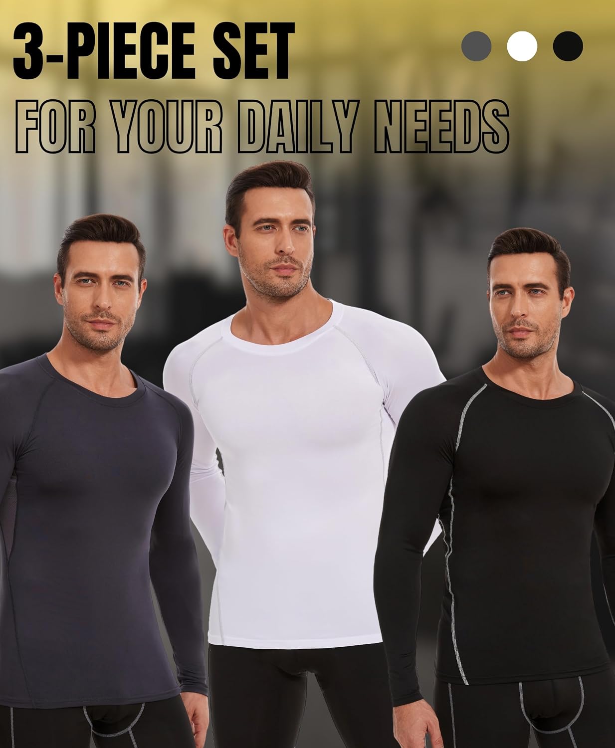 Thumbnail 1 de AMZSPORT Maglia Compressione Uomo 3 pezzi