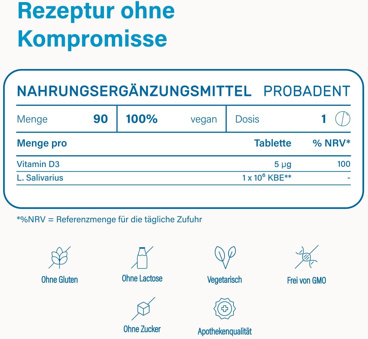 Thumbnail 2 de Nupure Probadent Lutschtabletten gegen Mundgeruch mit Milchsäurekulturen und Vitamin D3 – Zitronengeschmack, 90 Kapseln