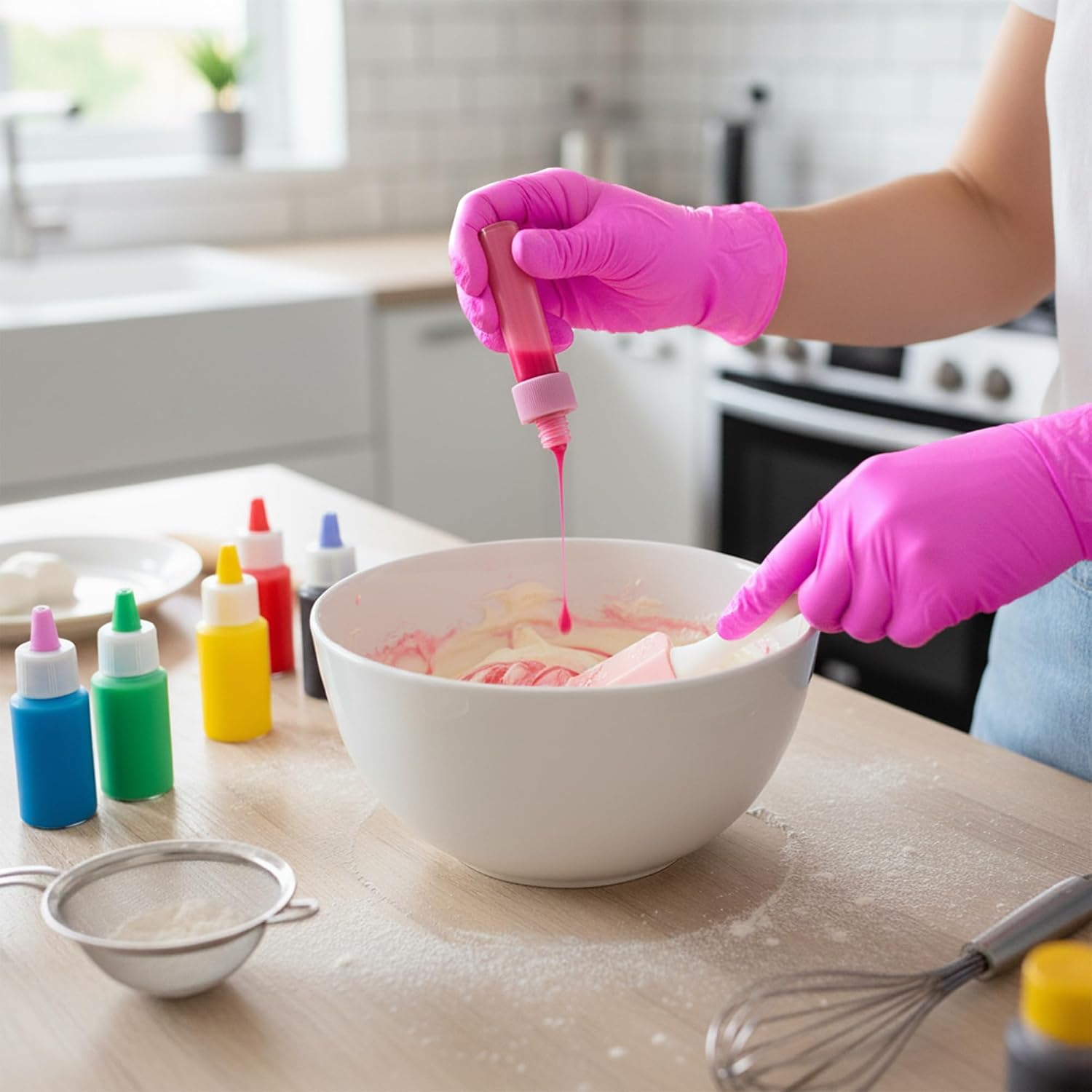 Thumbnail 6 de SwiftGrip Powder-Free Nitrile Gloves, 3-mil, Pink/Fuchsia, Latex-Free & Food-Safe