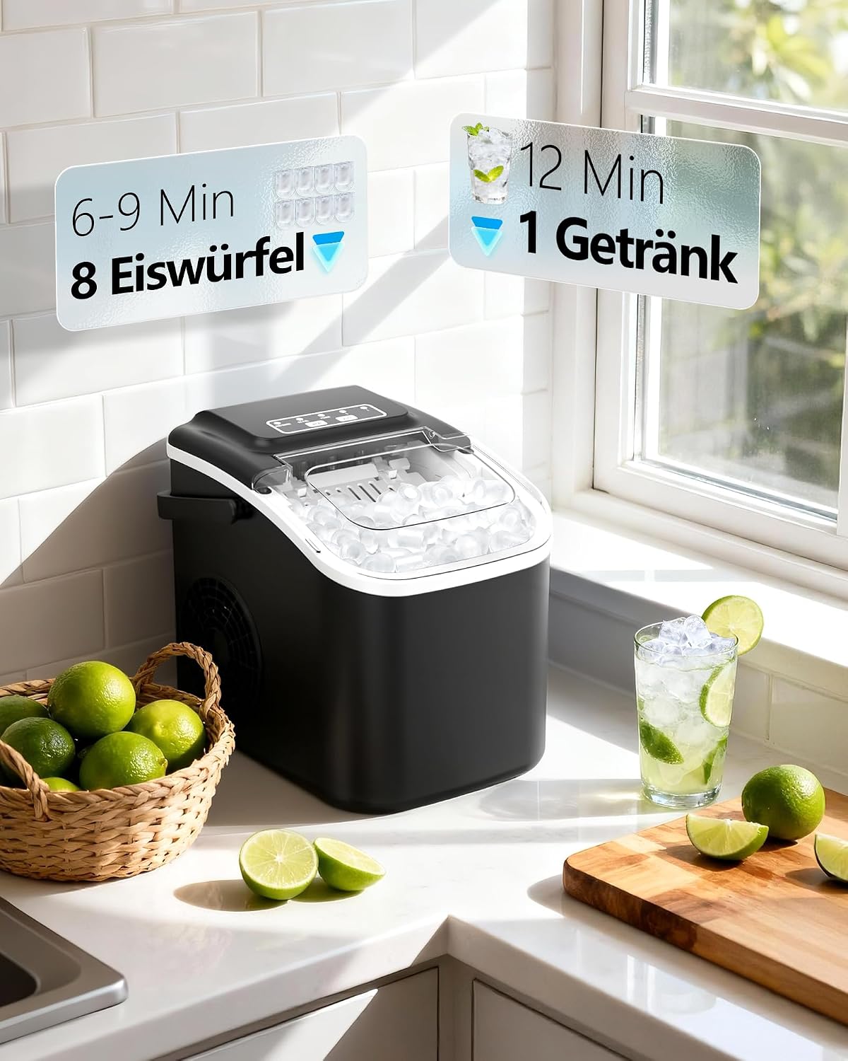 Thumbnail 2 de Eiswürfelmaschine Klein Ice Maker Machine – Tragbarer, kompakter Eiswürfelbereiter für Zuhause, Camping und Party