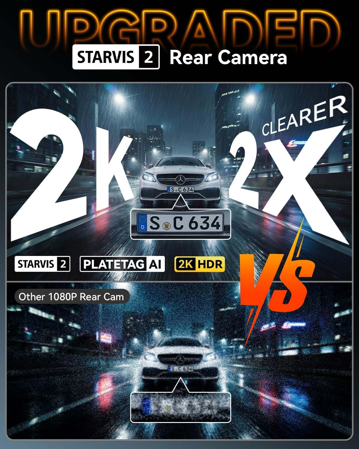 Thumbnail 4 de IIWEY 4K Dash Cam 3 Channel (C3 Pro) with STARVIS 2 Sensors, PlateTag AI, 5GHz Wi‑Fi, GPS, and Included 128GB Card