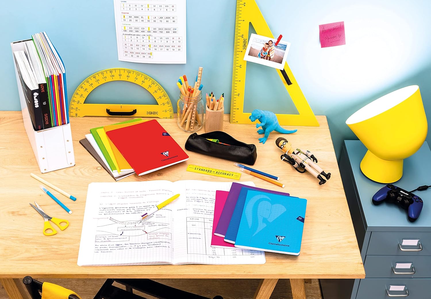 Thumbnail 5 de Clairefontaine 303101C – Lot de 10 Cahiers Agrafés Mimesys A4, 48 pages, papier 90 g, couverture polypro transparente