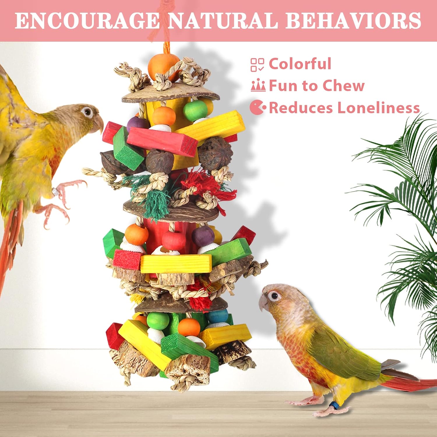Detalle de MQUPIN Parrot budgie chew toy 45 cm