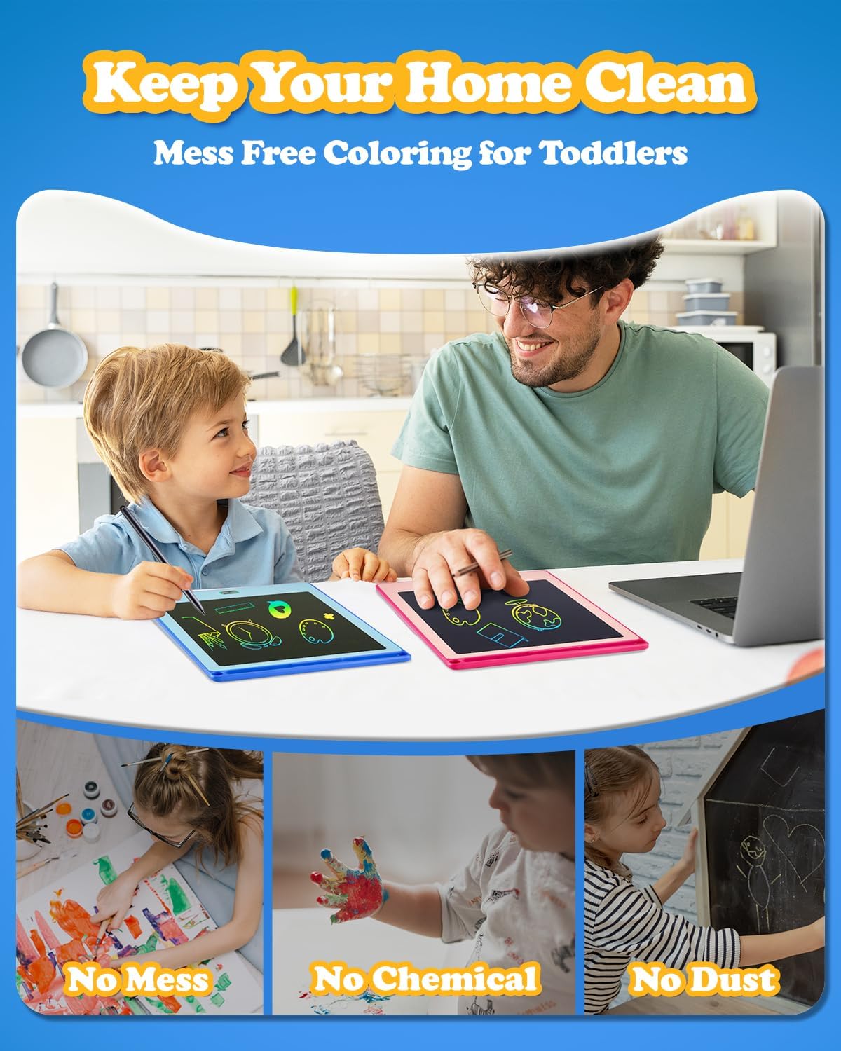 Thumbnail 4 de POPERFUN Tablette d'écriture LCD 8,5" 2 pièces pour enfants 🎨