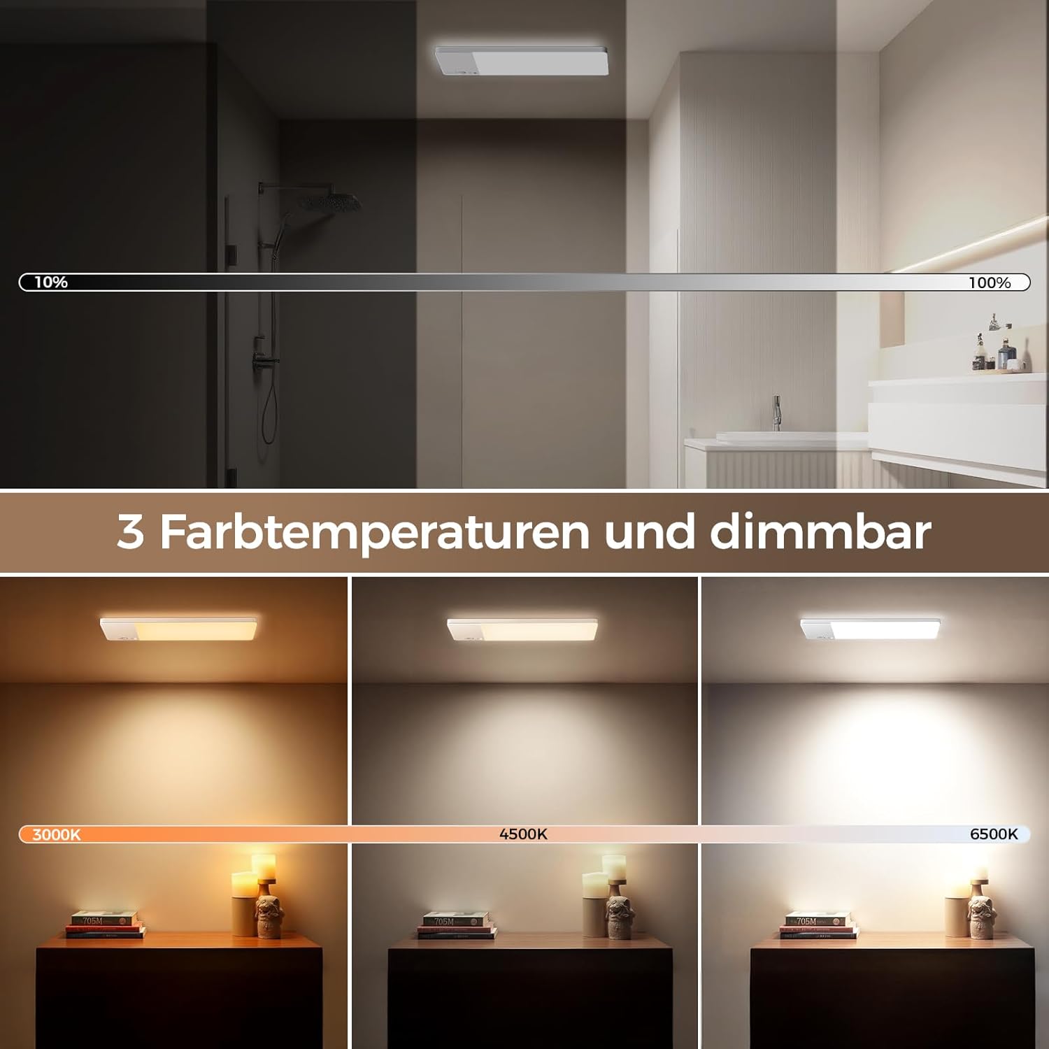 Thumbnail 2 de LED-Deckenleuchte mit Bewegungsmelder & Fernbedienung – kabellos, dimmbar, 12000 mAh Akku