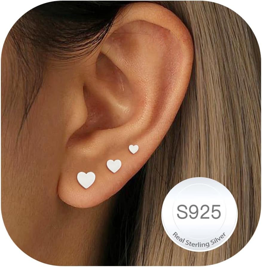 Thumbnail 6 de RAJPUTANA 3 Paar kleine Ohrringe aus 925 Sterling Silber (hypoallergen) inkl. CZ – Set mit 14K vergoldeten Ohrsteckern