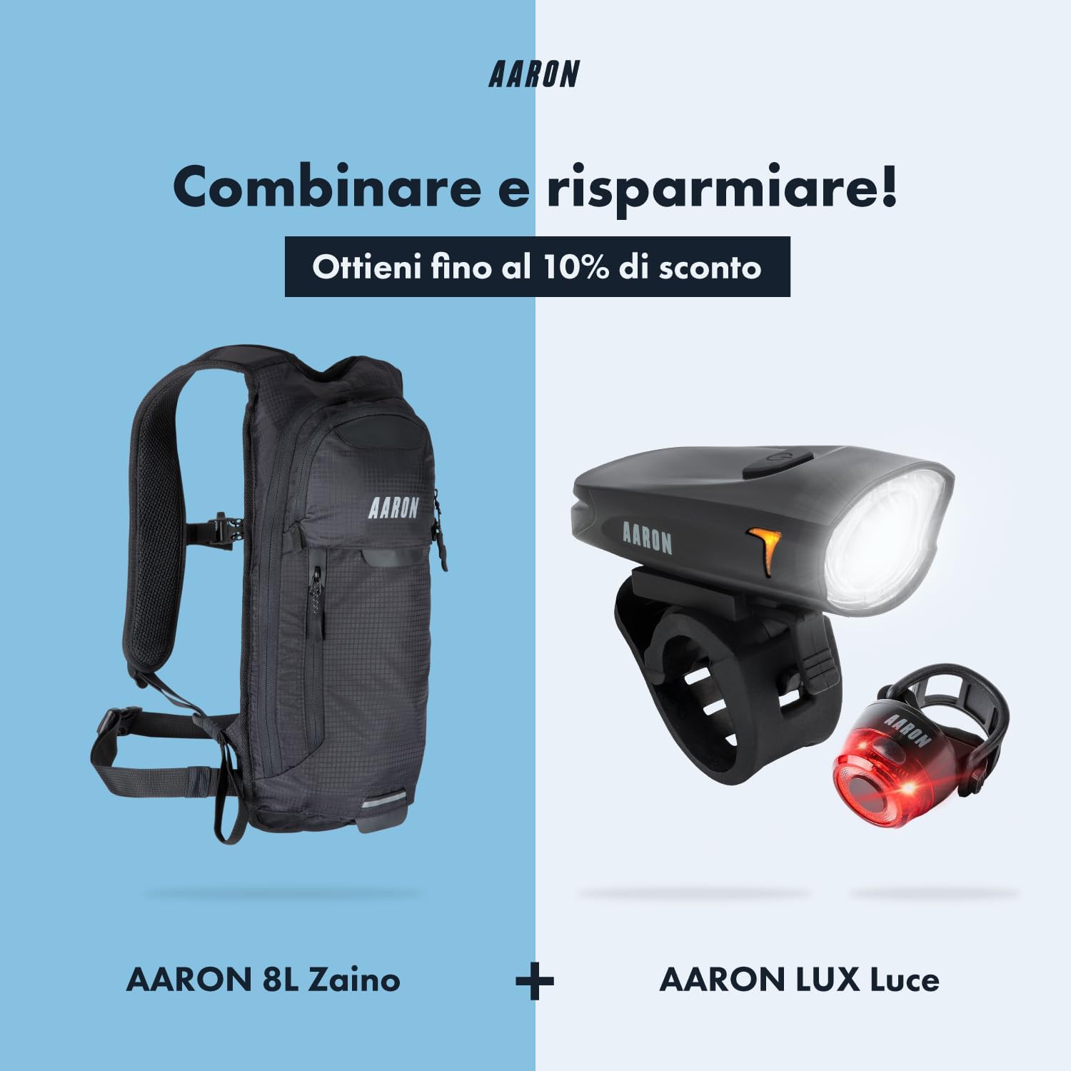 Thumbnail 6 de Zaino AARON da bici e trekking da 8/25 L, impermeabile con copri-zaino antipioggia