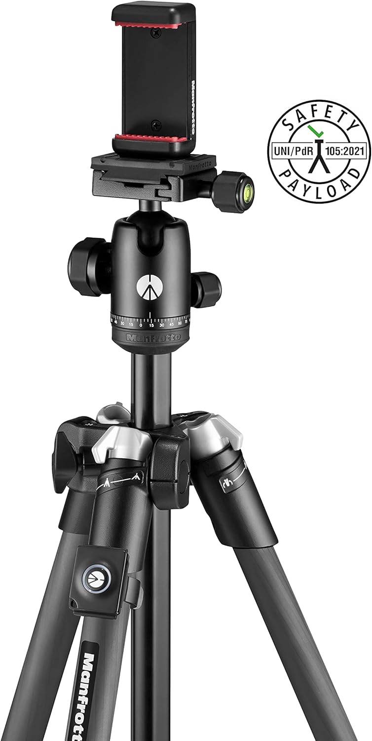 Thumbnail 1 de Manfrotto Element MII Trépied en Carbone avec Rotule et Bluetooth – Support Smartphone et CSC/DSLR