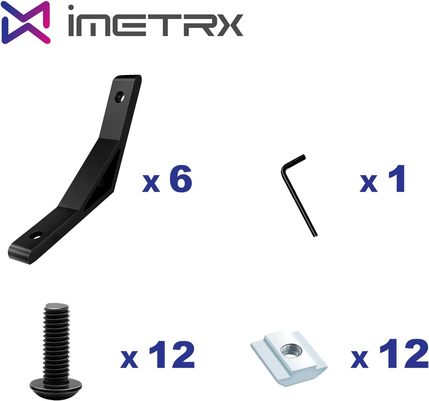 Thumbnail 2 de iMetrx L‑Form 90° Innenwinkel für 20x20 Aluminiumprofil, 26 Stück Schwarz (V‑Typ/T‑Typ)
