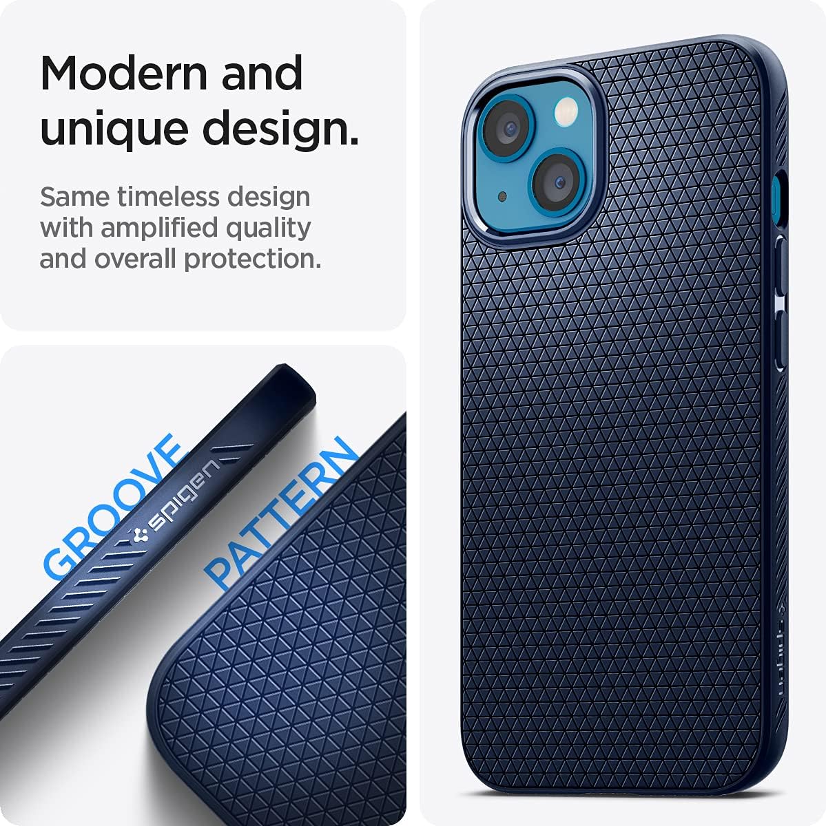 Thumbnail 2 de Spigen Liquid Air pour iPhone 13 — coque bleu marin