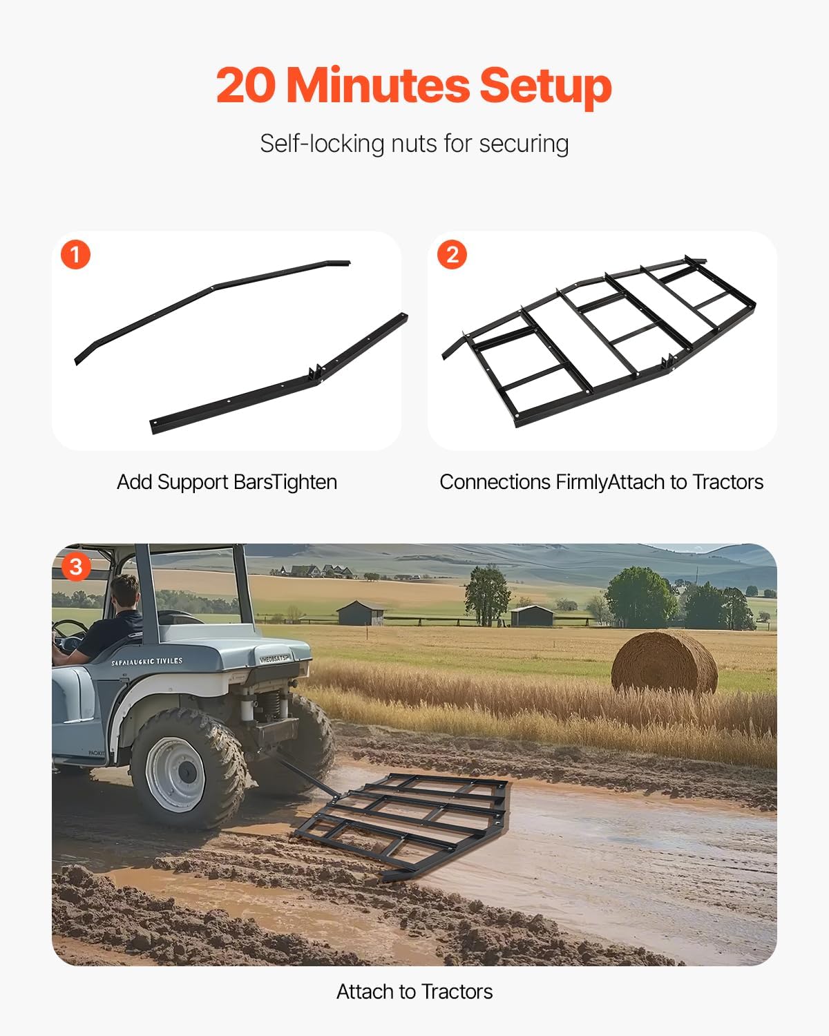 Detalle 1 de VEVOR Drag Harrow 84-Inch Width