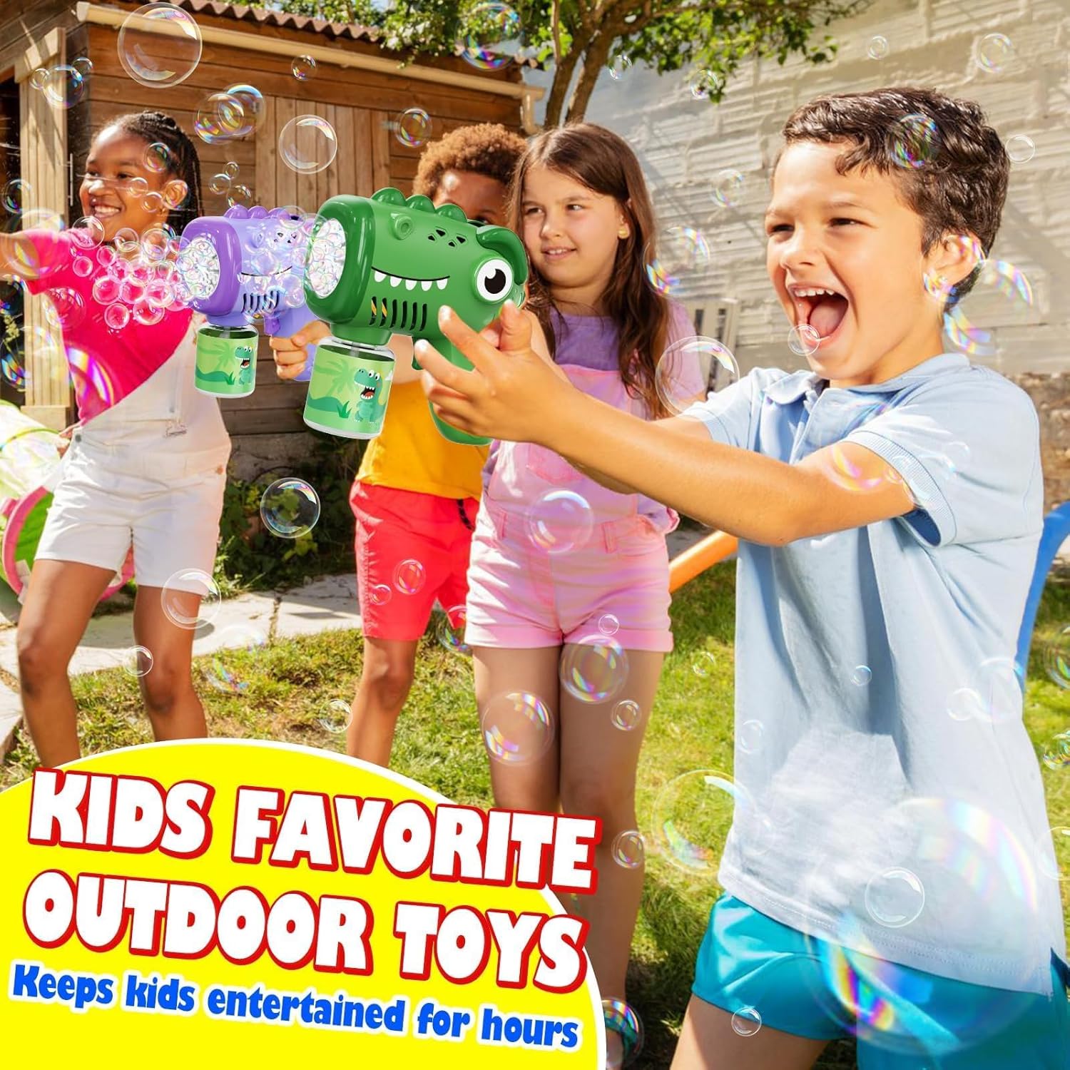 Thumbnail 5 de Yunaking 2-Pack Bubble Machine Gun for Kids: Rechargeable Outdoor Bubble Fun