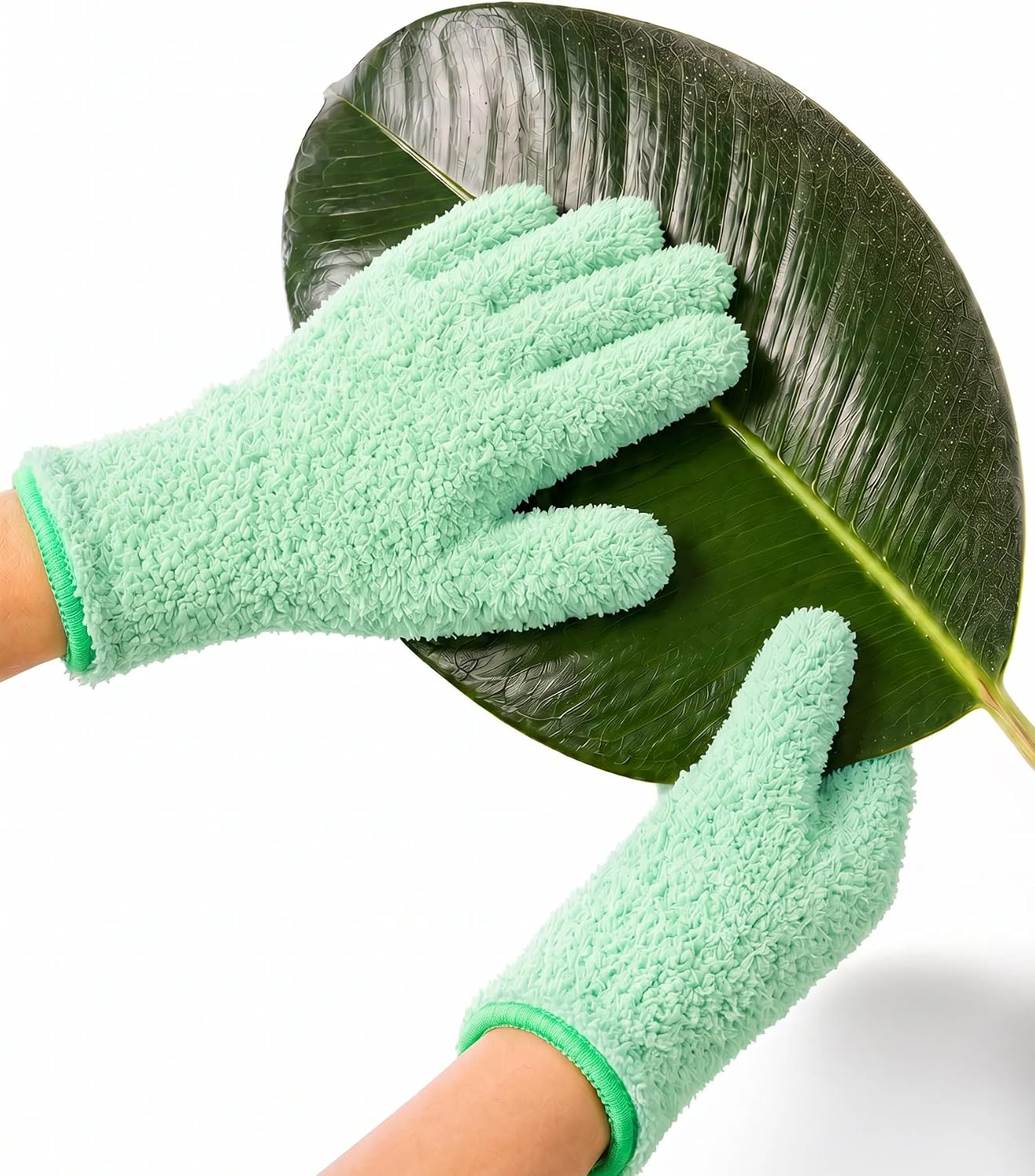 Detalle de Bamworld Microfiber Gloves for Plant Dusting and Garden Care