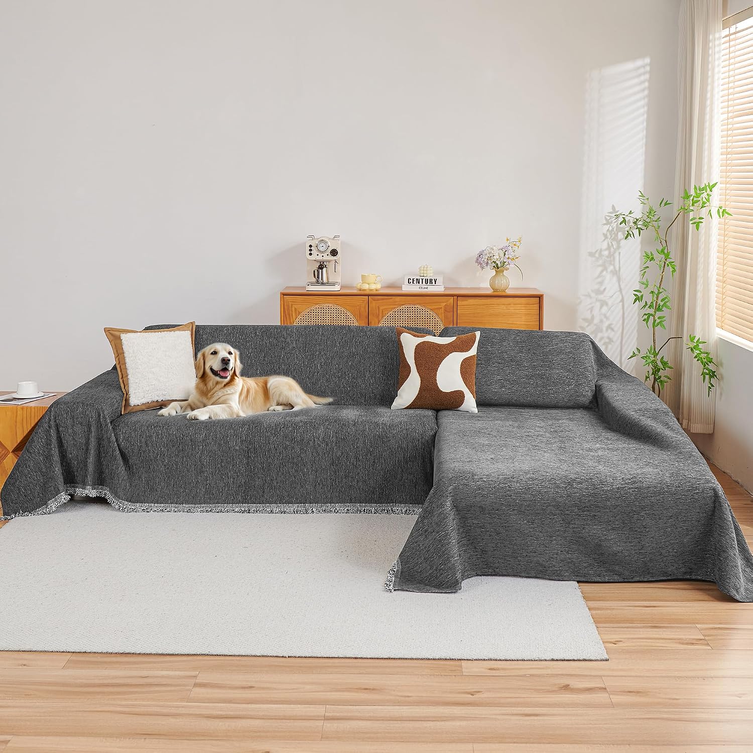 Detalle de MYSKY HOME Sectional Sofa Cover, 71 x 118 in