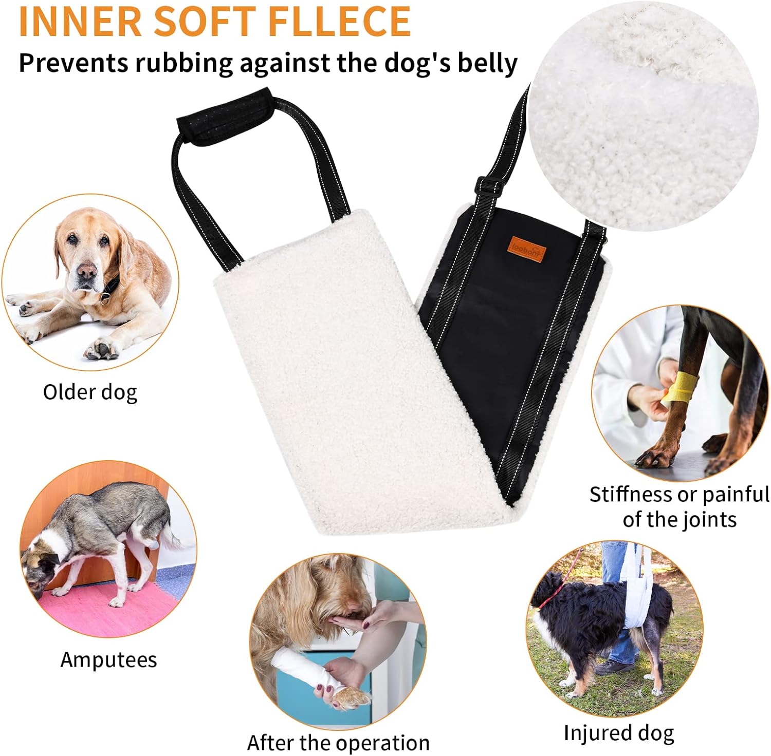 Detalle 2 de Medium Dog Mobility Aids Support Sling for Back Legs