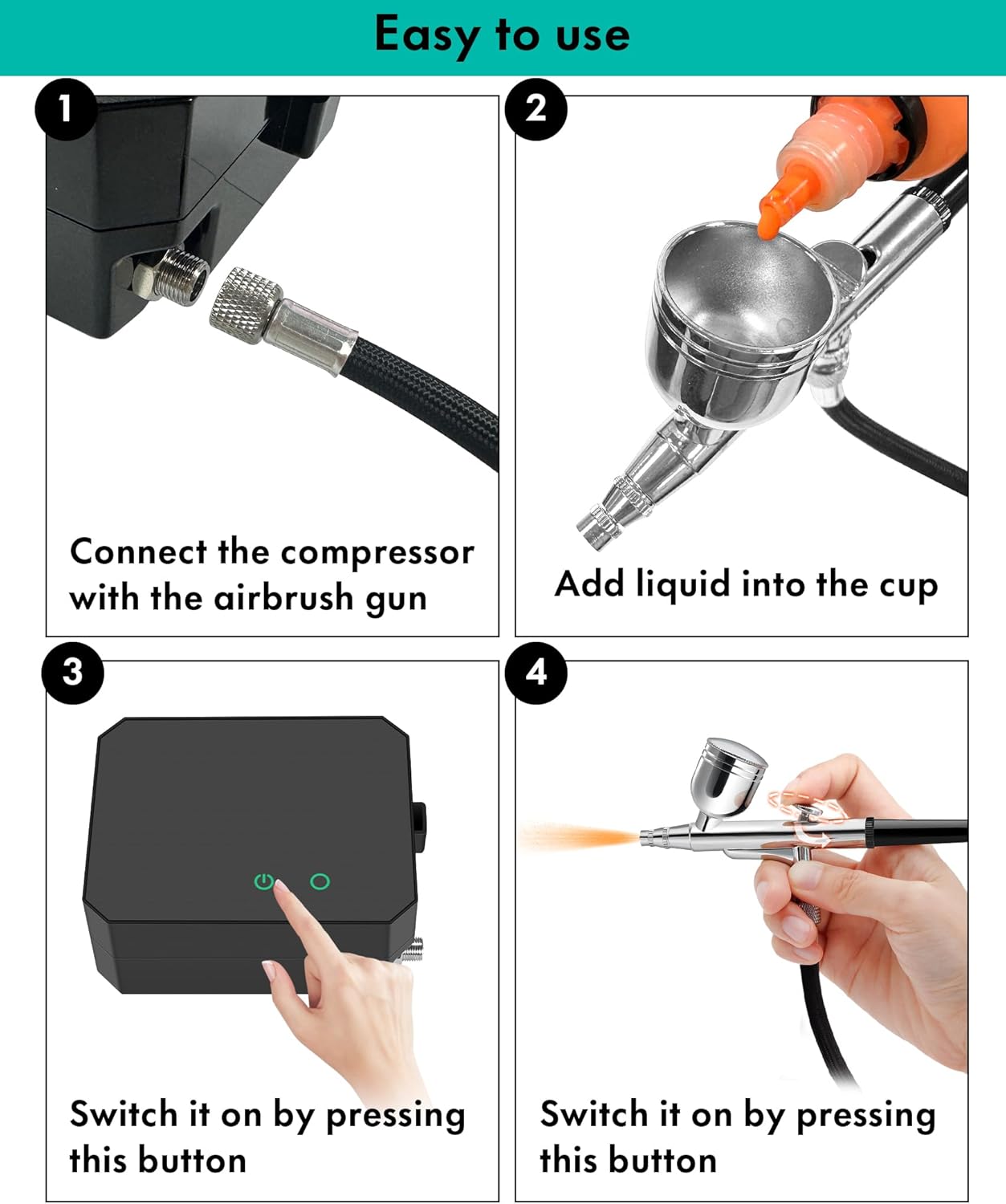 Thumbnail 4 de Omeyo Airbrush Kit 48 PSI airbrush set 🎨