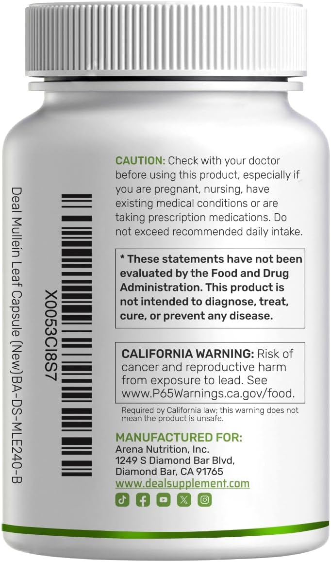 Thumbnail 6 de DEAL SUPPLEMENT Mullein Supplement 240 Capsules