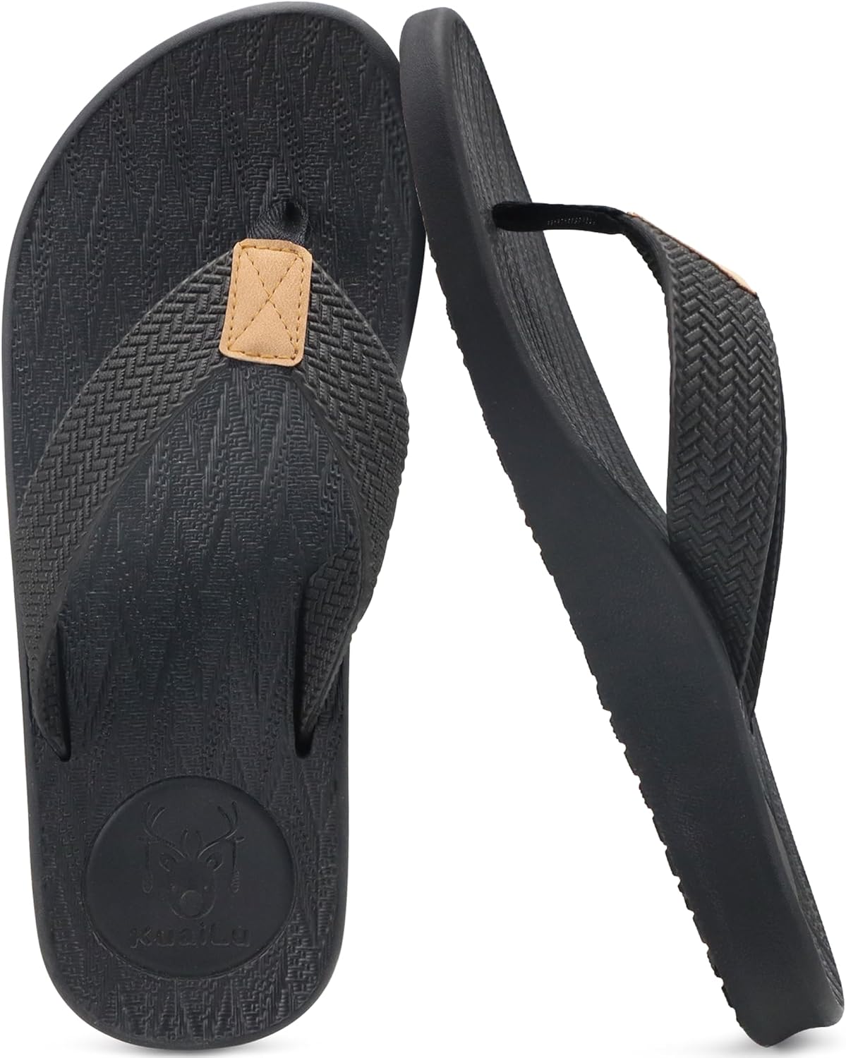 Detalle de KuaiLu Men’s Arch Support Flip Flops with Yoga Foam Cushion (Thong Sandals)