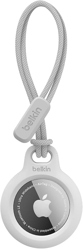 Belkin Funda con correa para AirTag — protector blanco normal