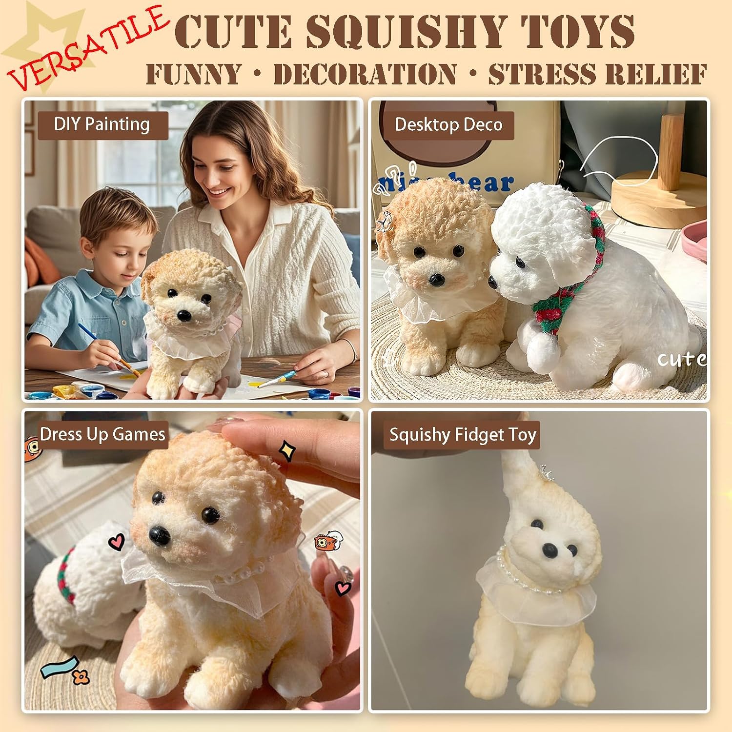 Detalle 1 de Big Taba Squishy Dog Stress Relief Toy, TPR
