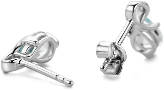 Detalle de Orovi Bijoux Femmes Boucles d'Oreilles poires en Or Blanc 9 Carat avec Aigue-marine bleu