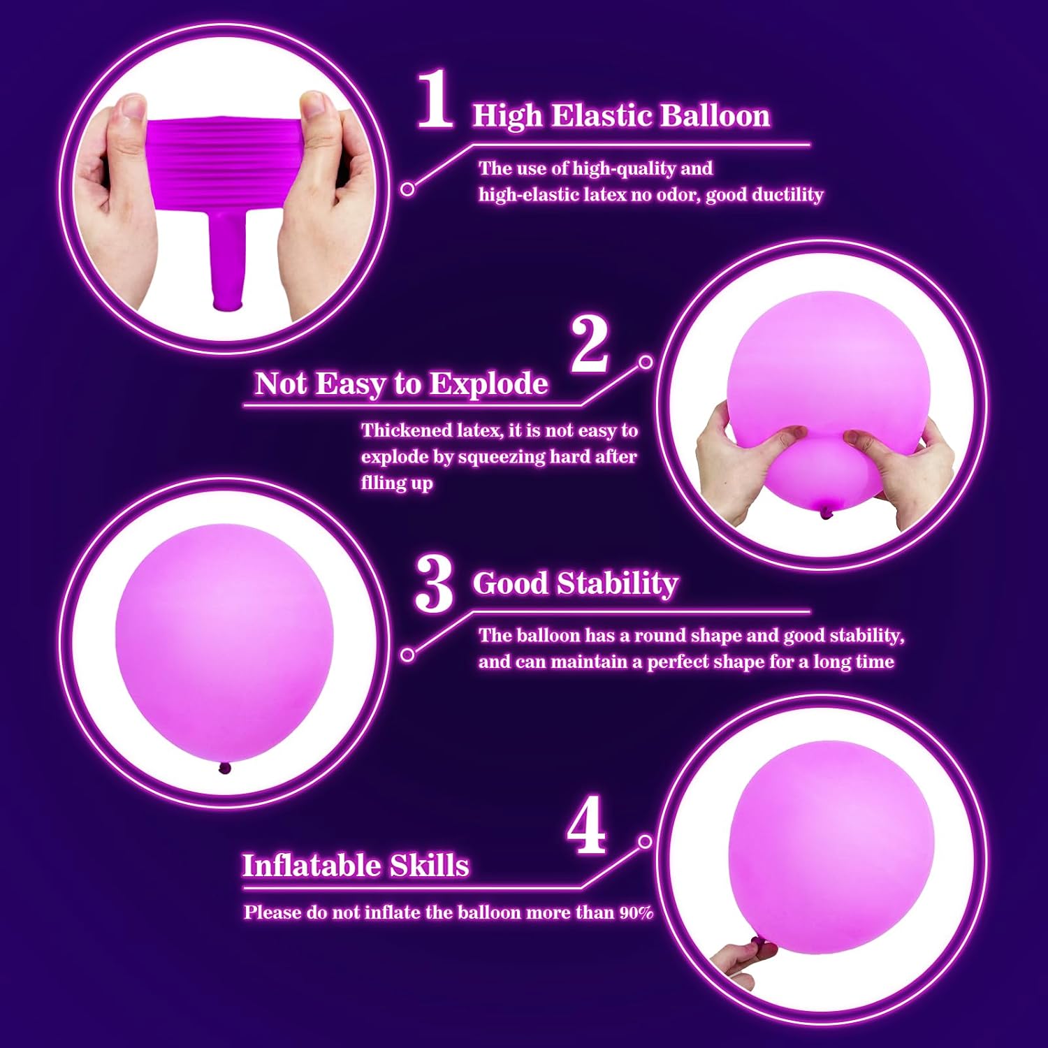 Thumbnail 2 de UV Neon Balloons 100 pcs 12 in 🎈