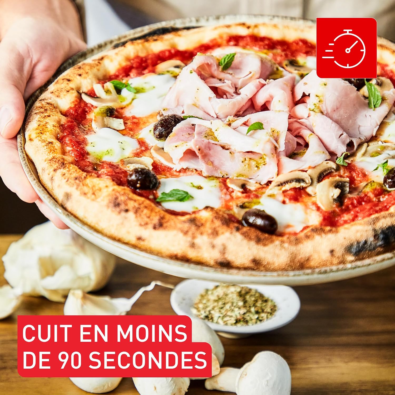 Detalle de Tefal Pizza Pronto JM412010 gas-pizzaoven voor buiten met draaibare steen