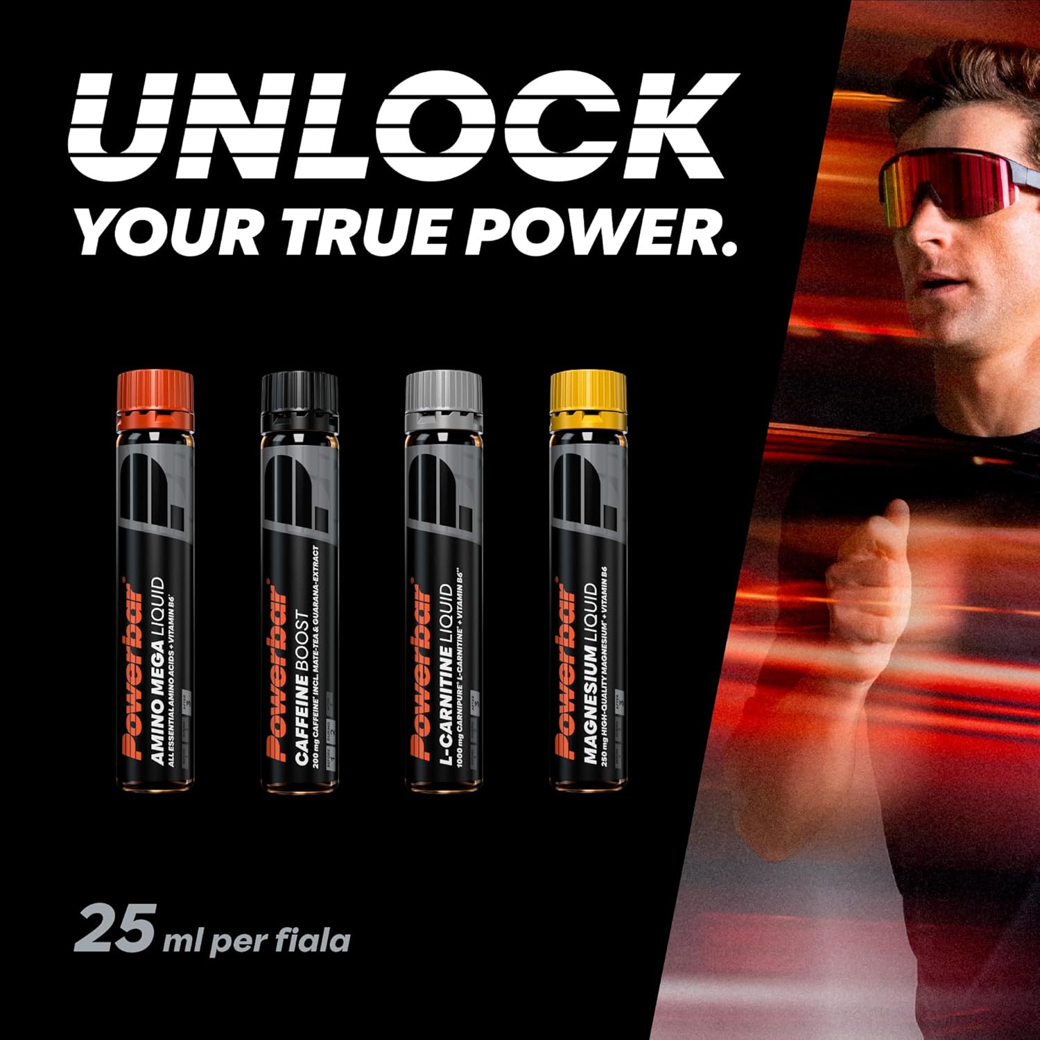 Thumbnail 1 de Powerbar Black Line L-Carnitine Liquid 20x25 ml – 1000 mg per fiala + Vitamina B6